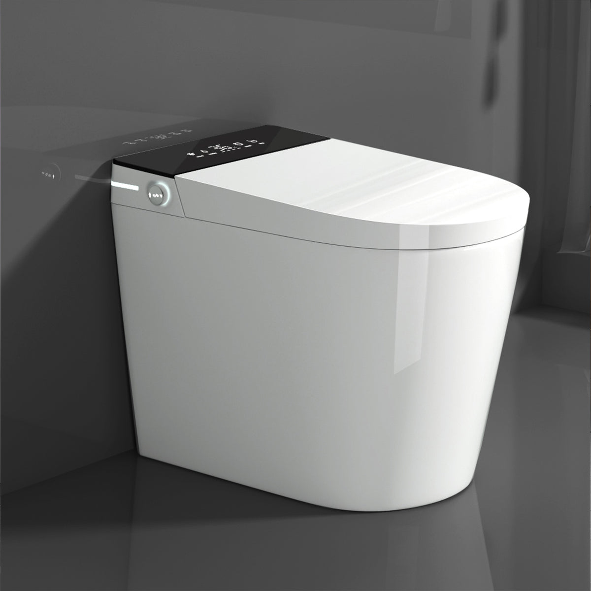 Rainlex Compact Tankless Smart Bidet Toilet with ADA Height, Auto Open Lid, Heated Seat, Warm Water Wash, Dryer & Remote Control(T47)