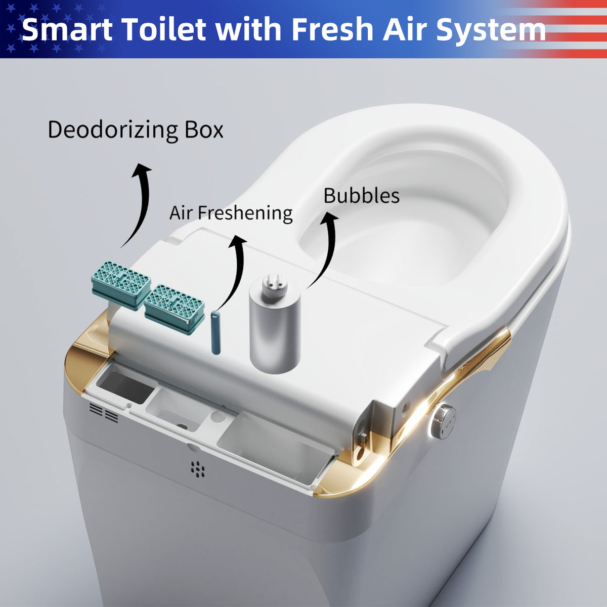 Rainlex ADA Height Smart Bidet Toilet with Auto Open Lid, Heated Seat, Warm Water Wash, Dryer, Foam Shield & Remote Control(T49)