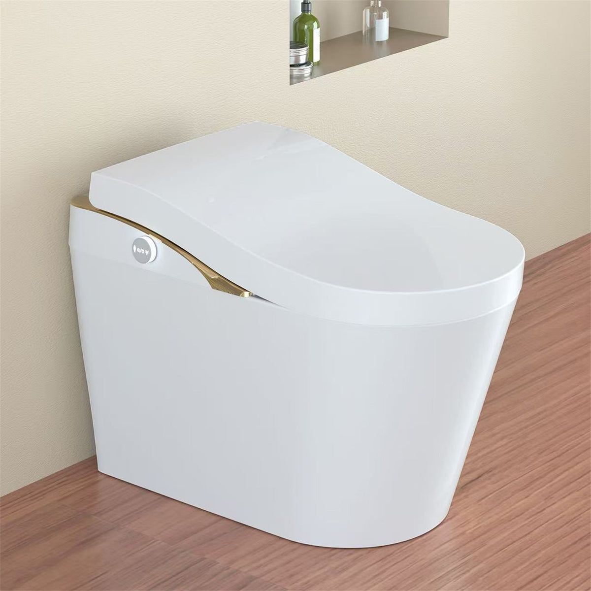 Rainlex ADA Height Smart Bidet Toilet with Auto Open Lid, Heated Seat, Warm Water Wash, Dryer, Foam Shield & Remote Control(T49)
