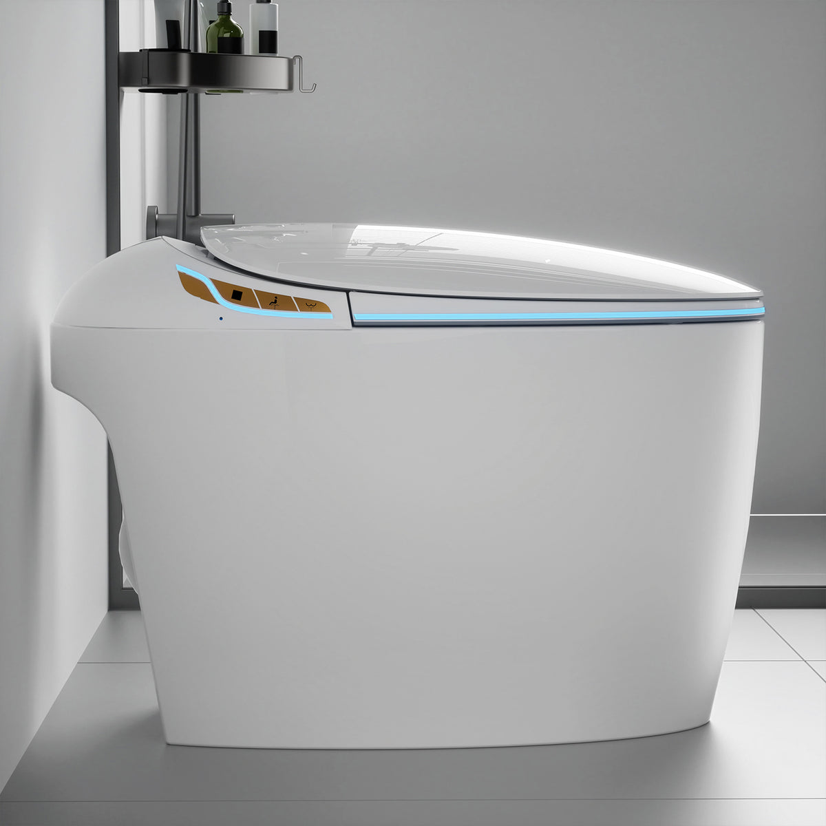 Rainlex Tankless Smart Bidet Toilet with Auto Open Lid, Heated Seat, Warm Water Wash, Dryer, Foot Sensor & Remote Control（T50）