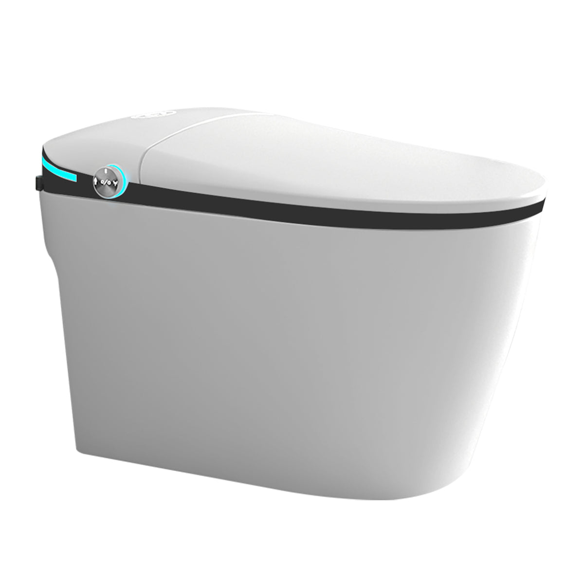 Rainlex Luxury Smart Bidet Toilet with Auto Open Lid, Heated Seat, Warm Water Wash, Dryer, Foot Sensor, LED Display & Remote Control