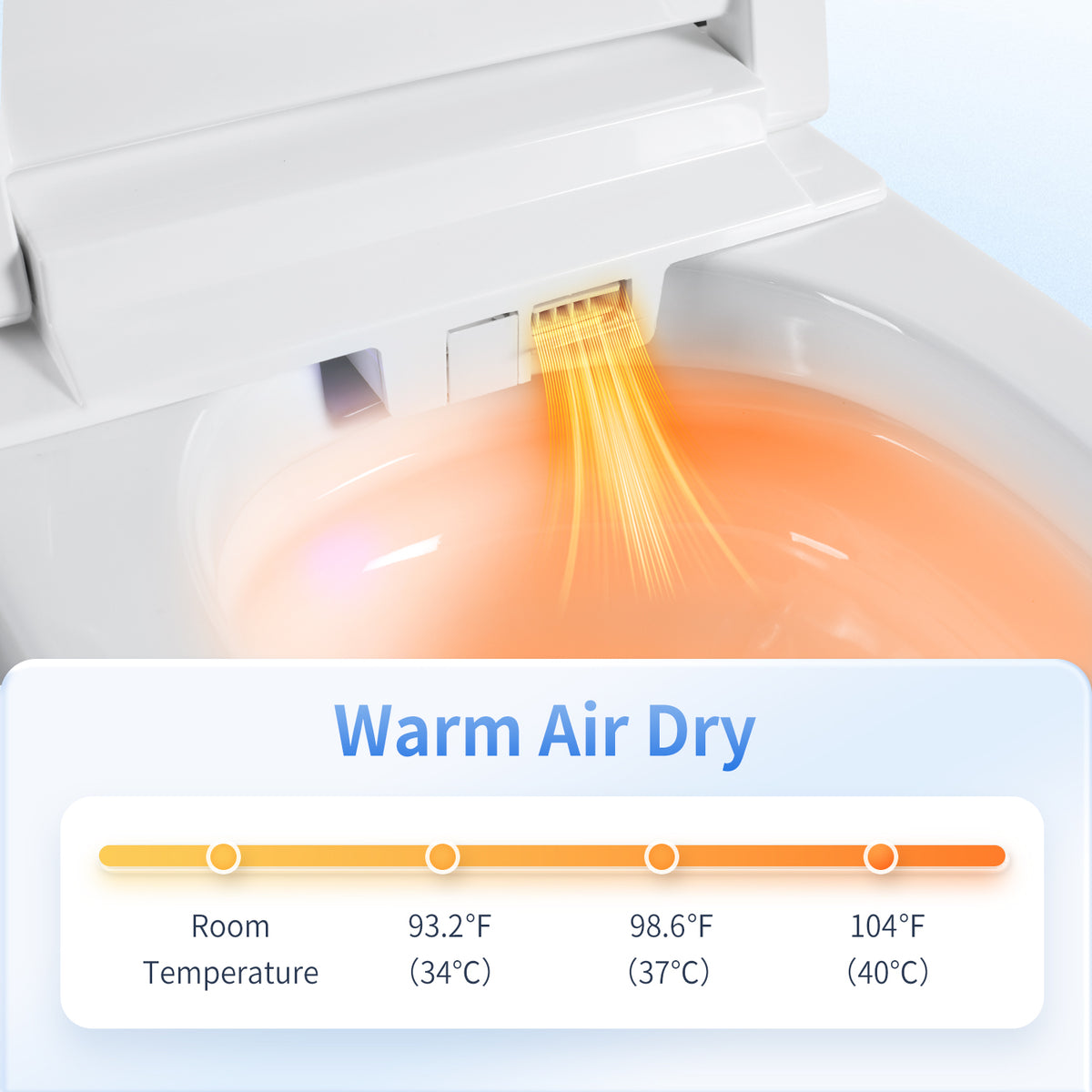 Rainlex Tankless Smart Bidet Toilet with Heated Seat, Warm Water Wash, Dryer, Foot Sensor, Self-Cleaning Nozzle, LED Display & Remote Control(T62)