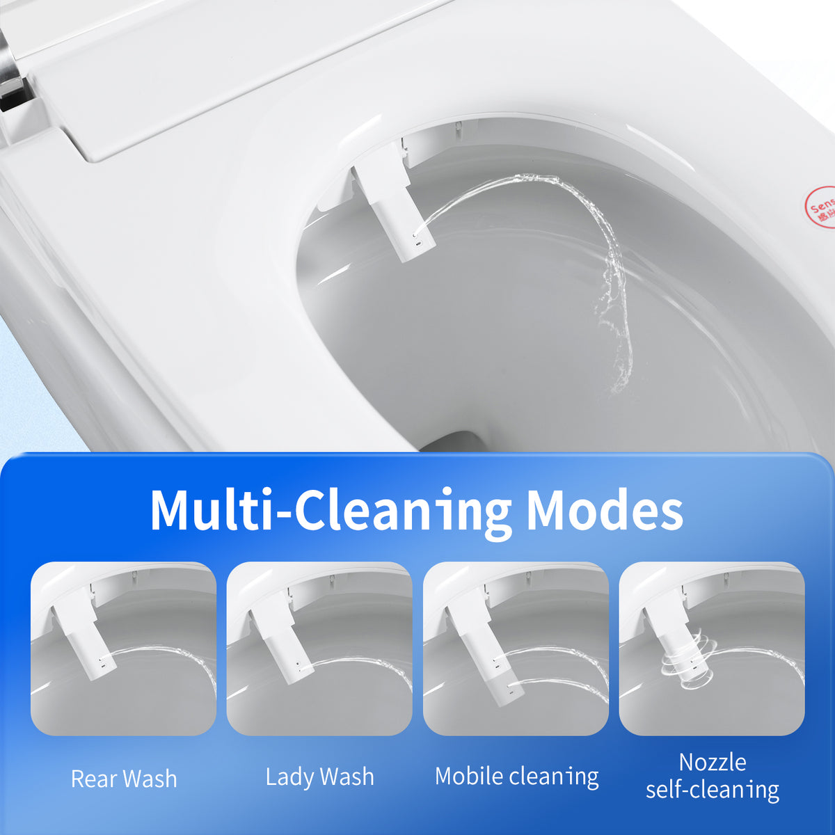Rainlex Tankless Smart Bidet Toilet with Heated Seat, Warm Water Wash, Dryer, Foot Sensor, Self-Cleaning Nozzle, LED Display & Remote Control(T62)