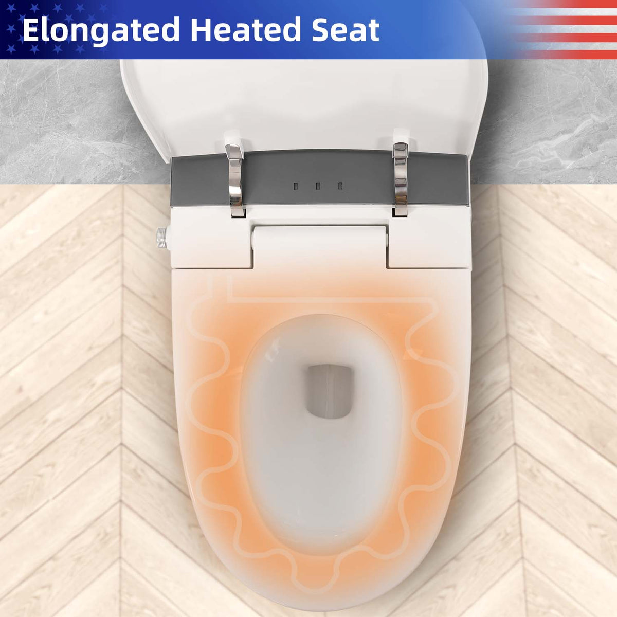 Rainlex Smart One Piece Toilet with Heated Seat, Automatic Flush, Foot Sensor, Tankless Design, Night Light & Soft Close Lid（T70）