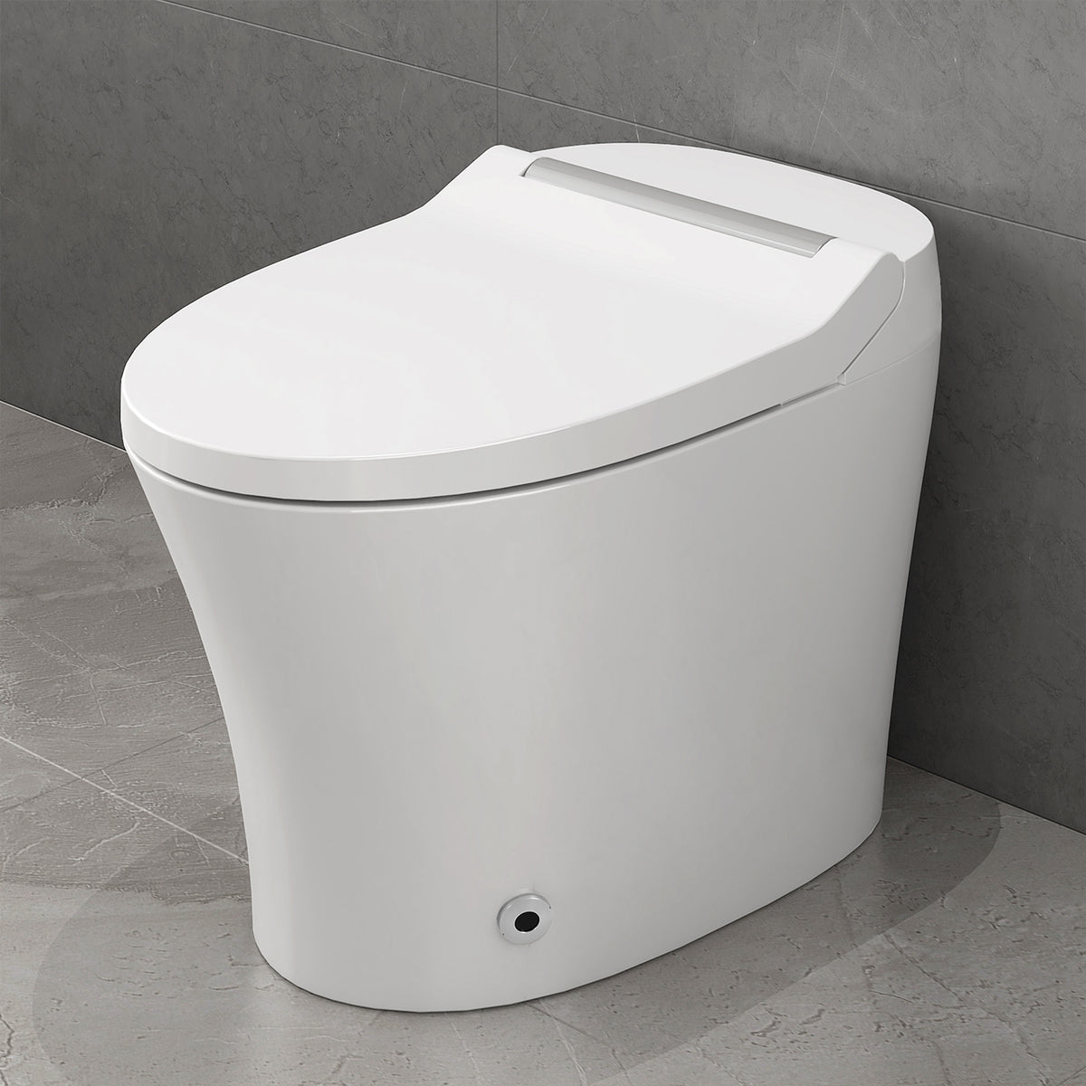 Rainlex Smart One Piece Toilet with Heated Seat, Dual Flush 1.0/1.28 GPF, Auto Flush, Foot Sensor, Night Light & Knob Control（T71）