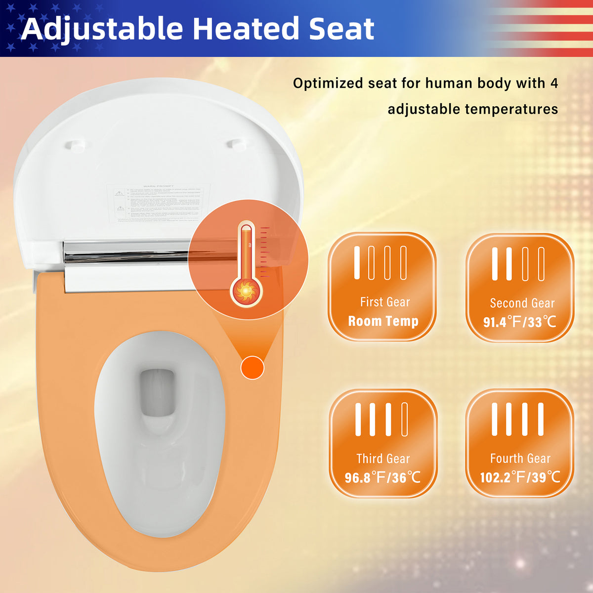 Rainlex Smart One Piece Toilet with Heated Seat, Dual Flush 1.0/1.28 GPF, Auto Flush, Foot Sensor, Night Light & Knob Control（T71）