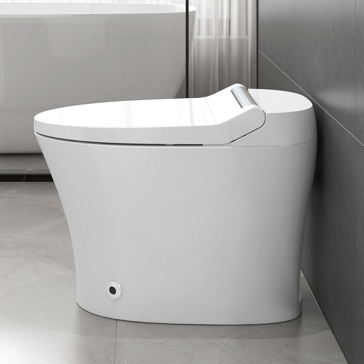 Rainlex Smart One Piece Toilet with Heated Seat, Dual Flush 1.0/1.28 GPF, Auto Flush, Foot Sensor, Night Light & Knob Control（T71）