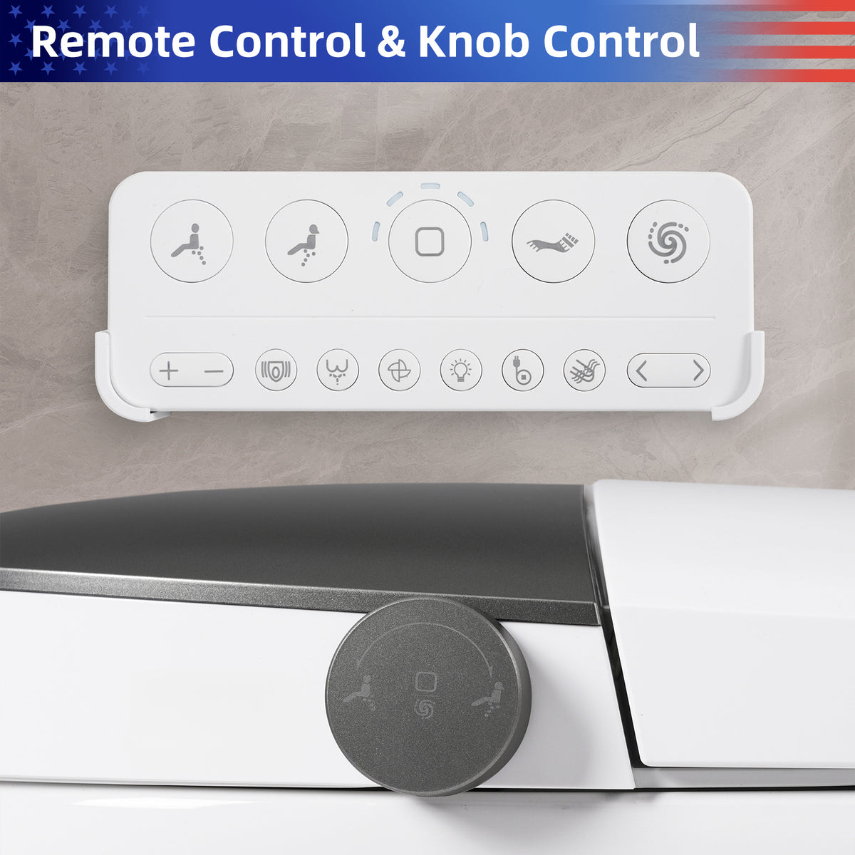 Rainlex Smart Bidet Toilet with ADA Comfort Height, Heated Seat, Dual Flush 1.0/1.28 GPF, Warm Dryer, Night Light & Remote Control（T72）
