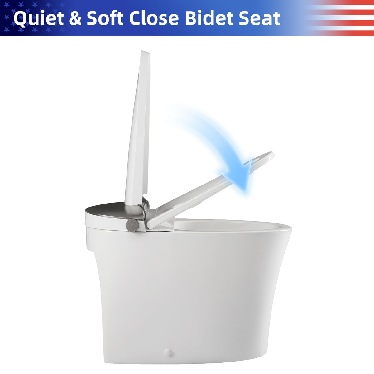 Rainlex Smart Bidet Toilet with ADA Comfort Height, Heated Seat, Dual Flush 1.0/1.28 GPF, Warm Dryer, Night Light & Remote Control（T72）