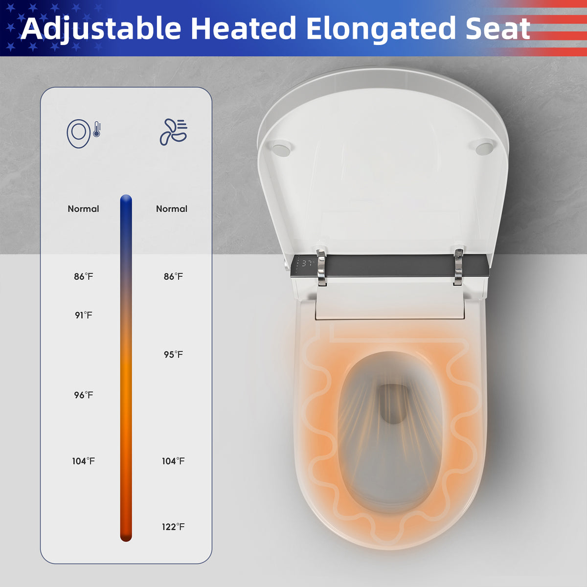 Rainlex Tankless Smart Bidet Toilet with Auto Open Lid, Heated Seat, Warm Water Wash, Dryer, Foot Sensor & Remote Control(T74)