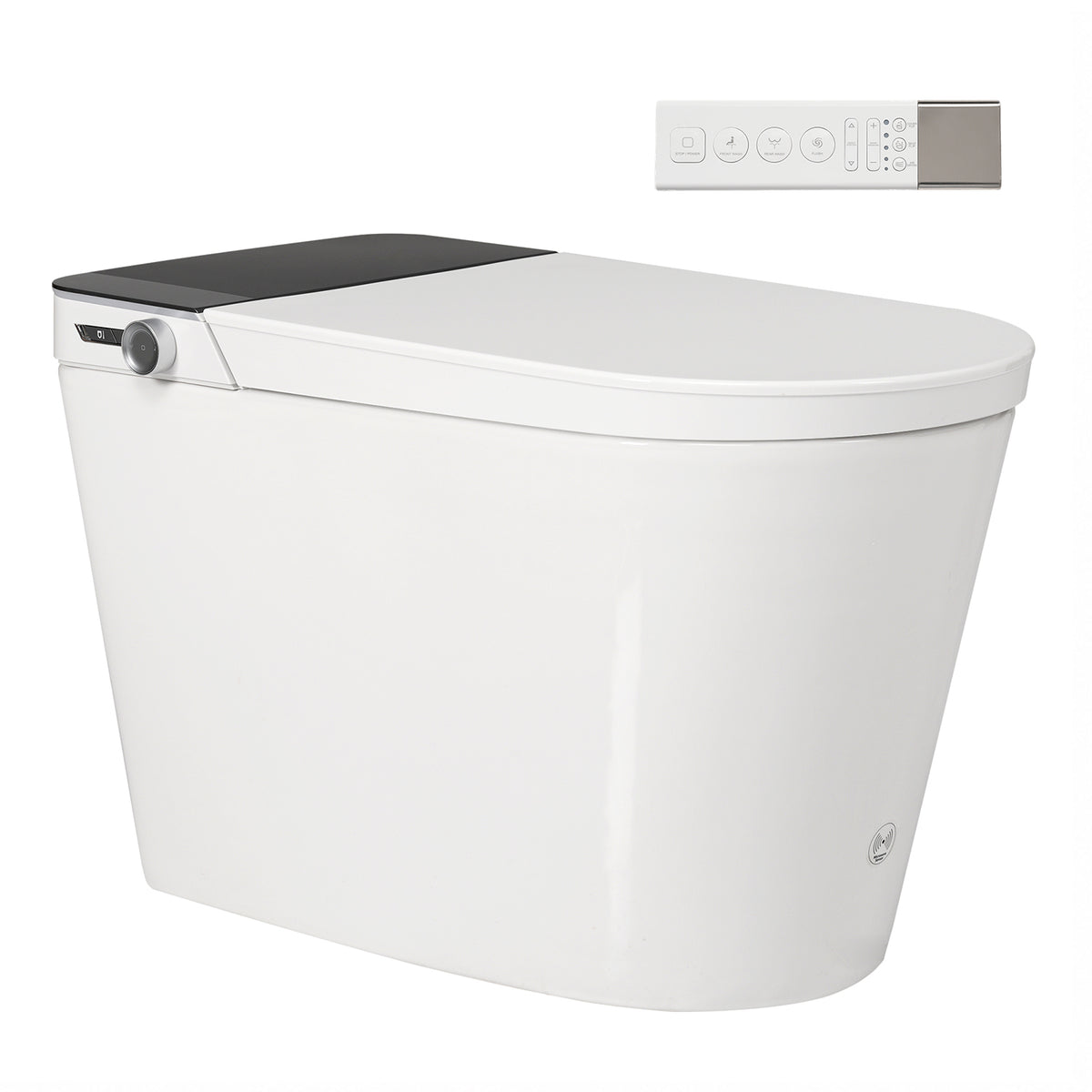 Rainlex Tankless Smart Bidet Toilet with Auto Open Lid, Heated Seat, Warm Water Wash, Dryer, Foot Sensor & Remote Control(T74)
