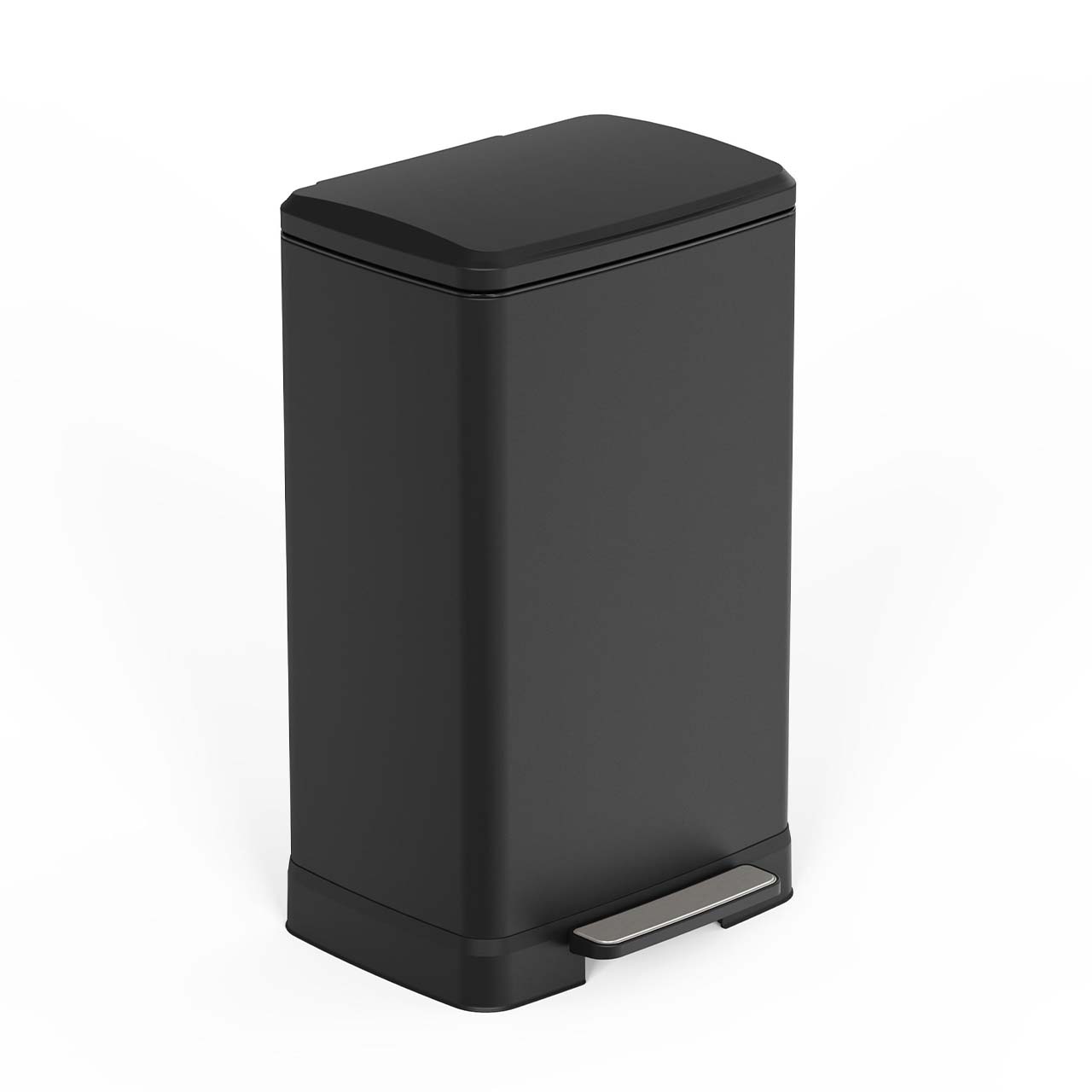 14.5 Gal. Stainless Steel Step Trash Can with Soft-Close Lid, Removable Inner Bucket, Detachable Wheels and Odor Control Slot,RX-TB01-14