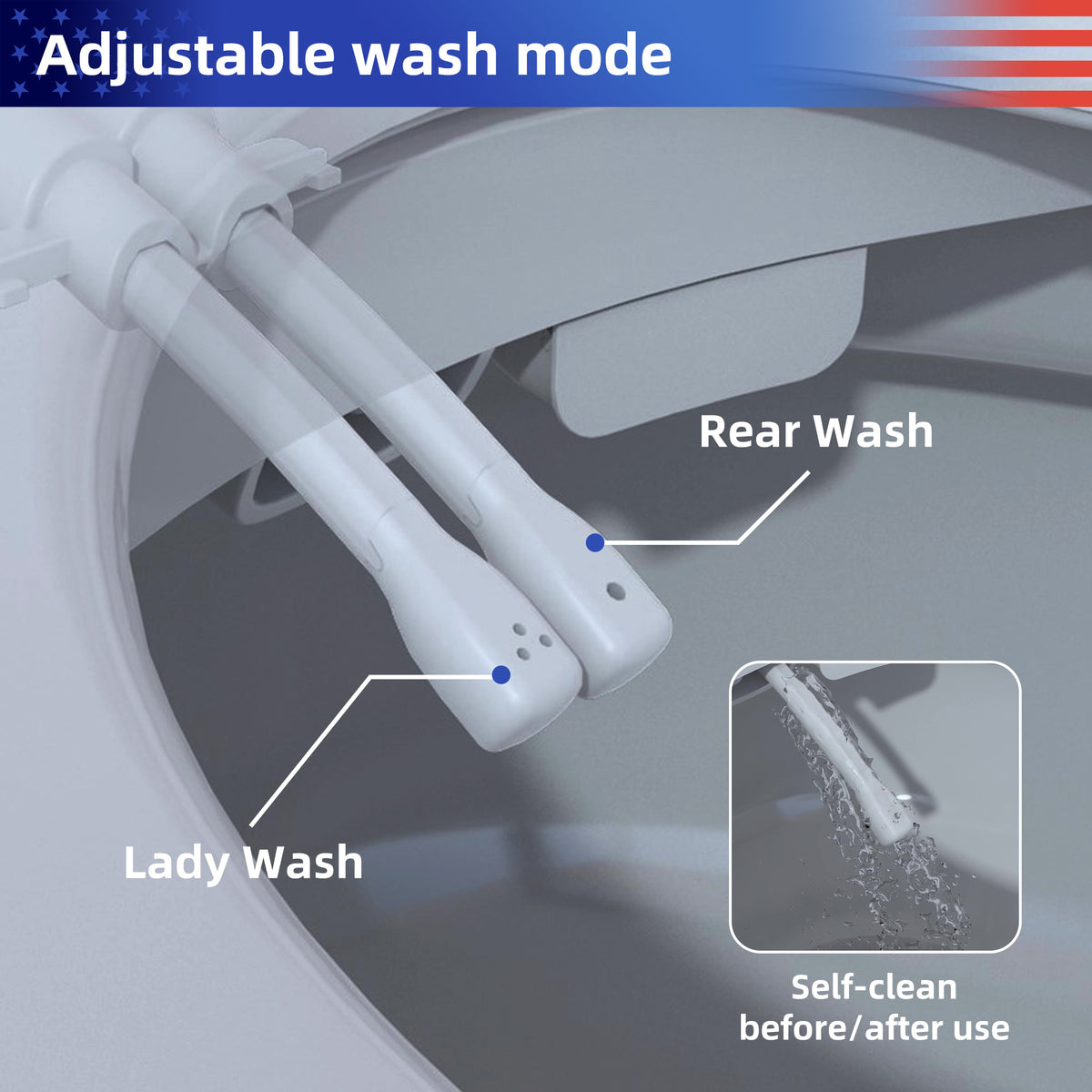 Siège de toilette avec bidet intégré RX-TS01W