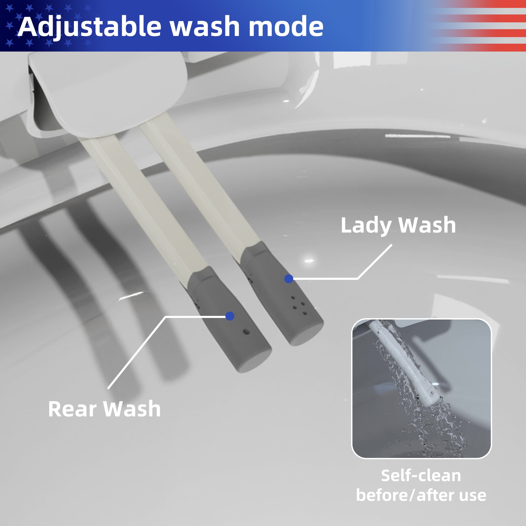 Siège de toilette avec bidet intégré RX-TS03W
