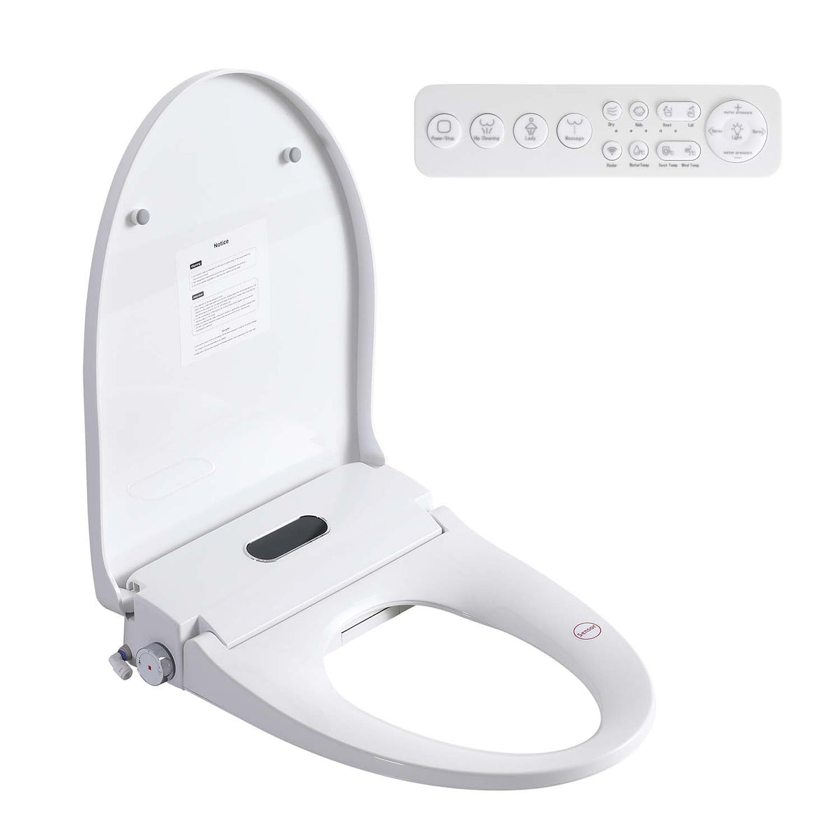 Smart Bidet Toilet Seat with Heated Seat, Adjustable Water Temperature & Pressure, Self-Cleaning Nozzle