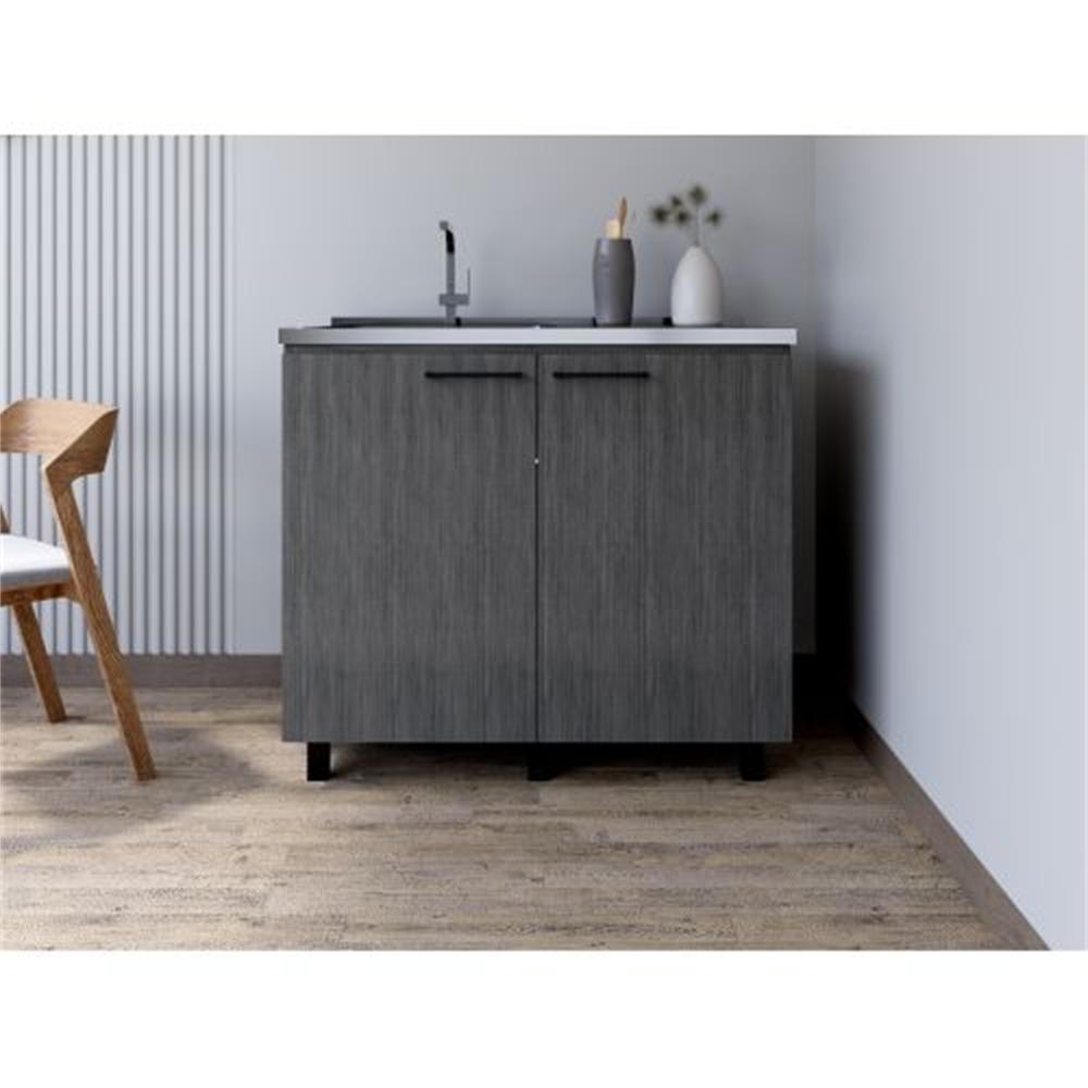 RAINLEX 39" Freestanding Utility Sink Cabinet with Double Basins & Soft-Close Doors (US13)