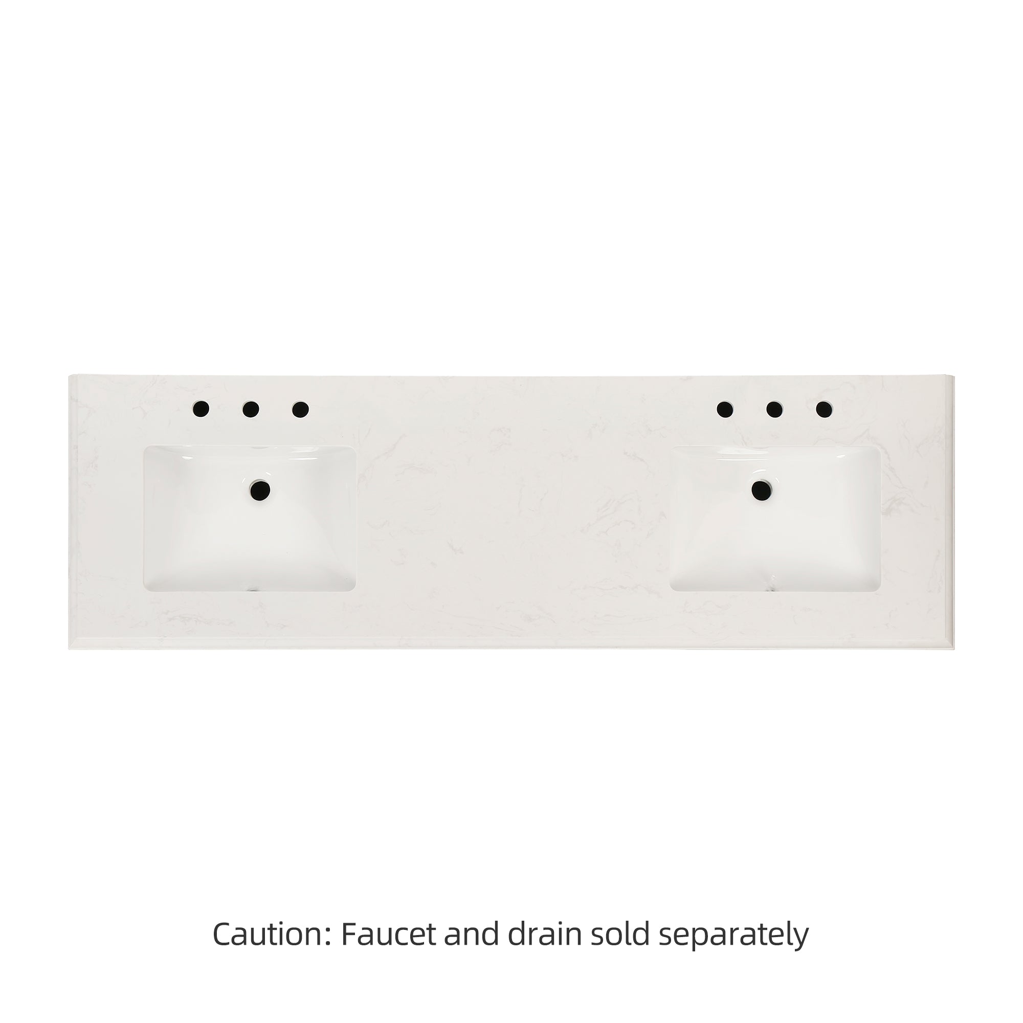 Meuble-lavabo double autoportant de 72 po avec dessus en marbre naturel RX-V02-72