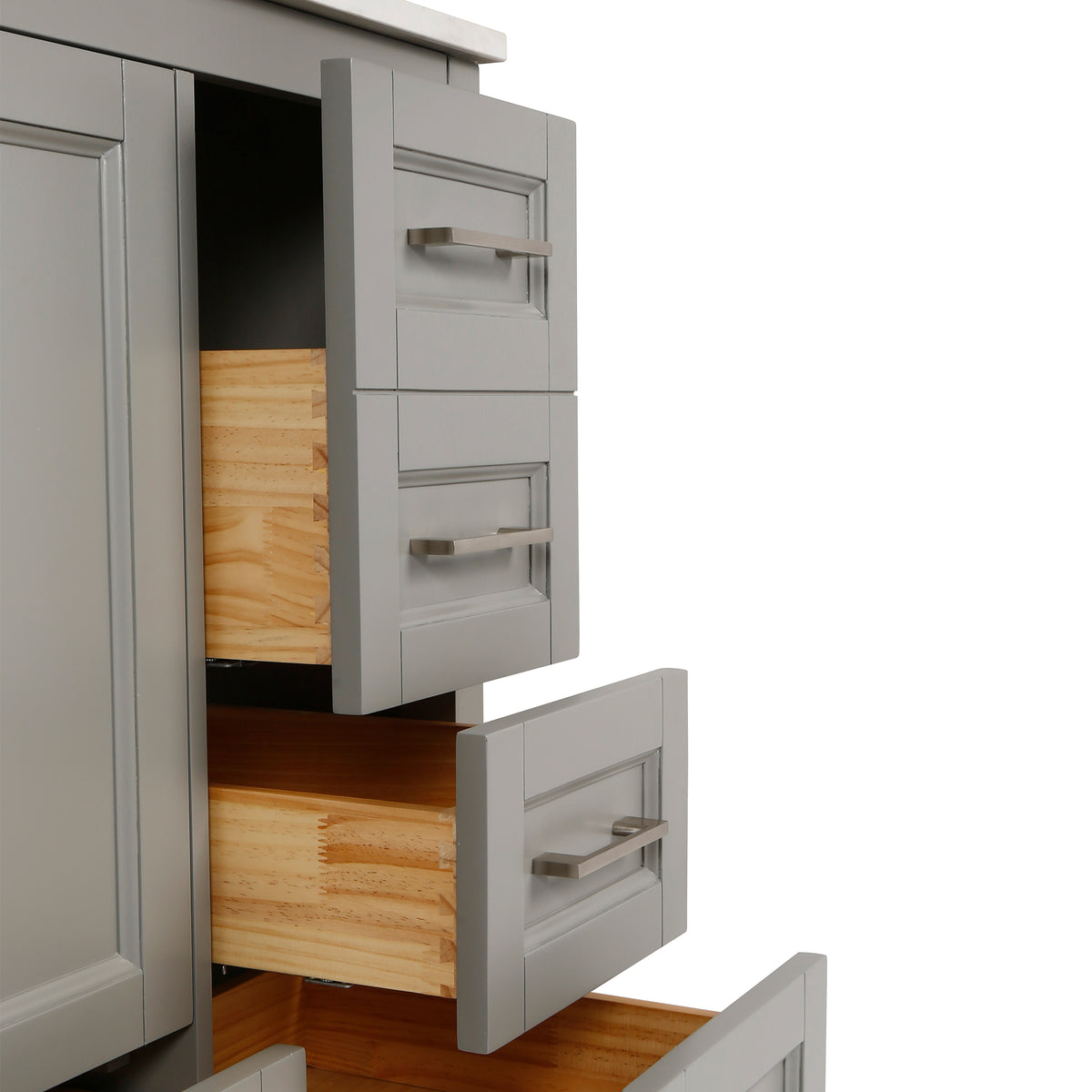 RAINLEX 36 in. Freestanding Bathroom Vanity with Natural Marble Top