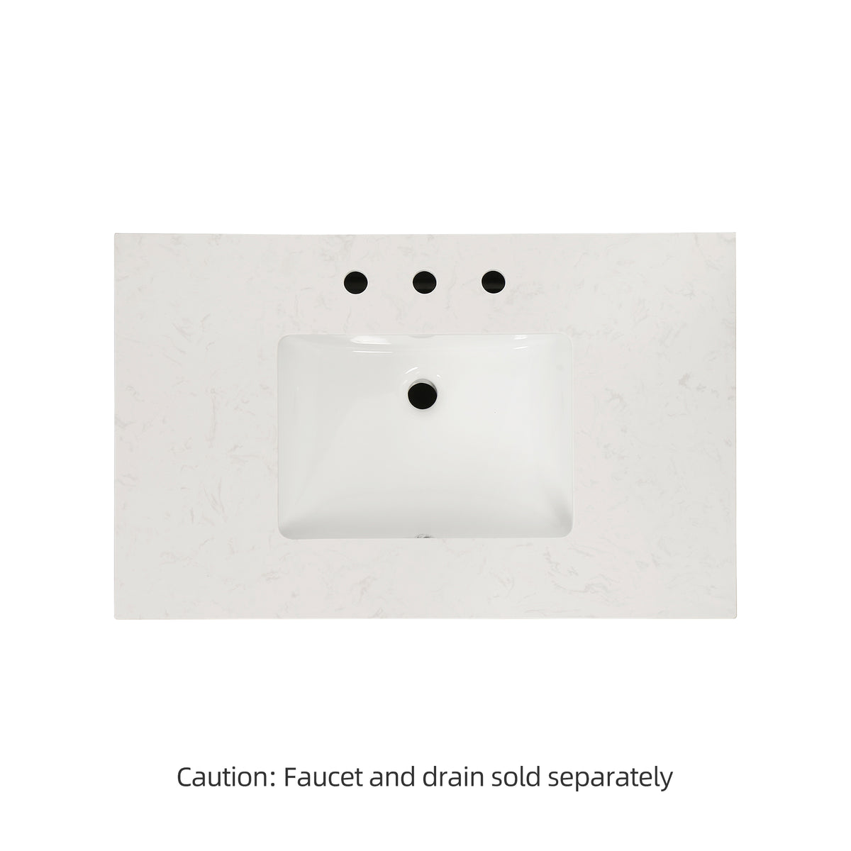 RAINLEX 36 in. Freestanding Bathroom Vanity with Natural Marble Top