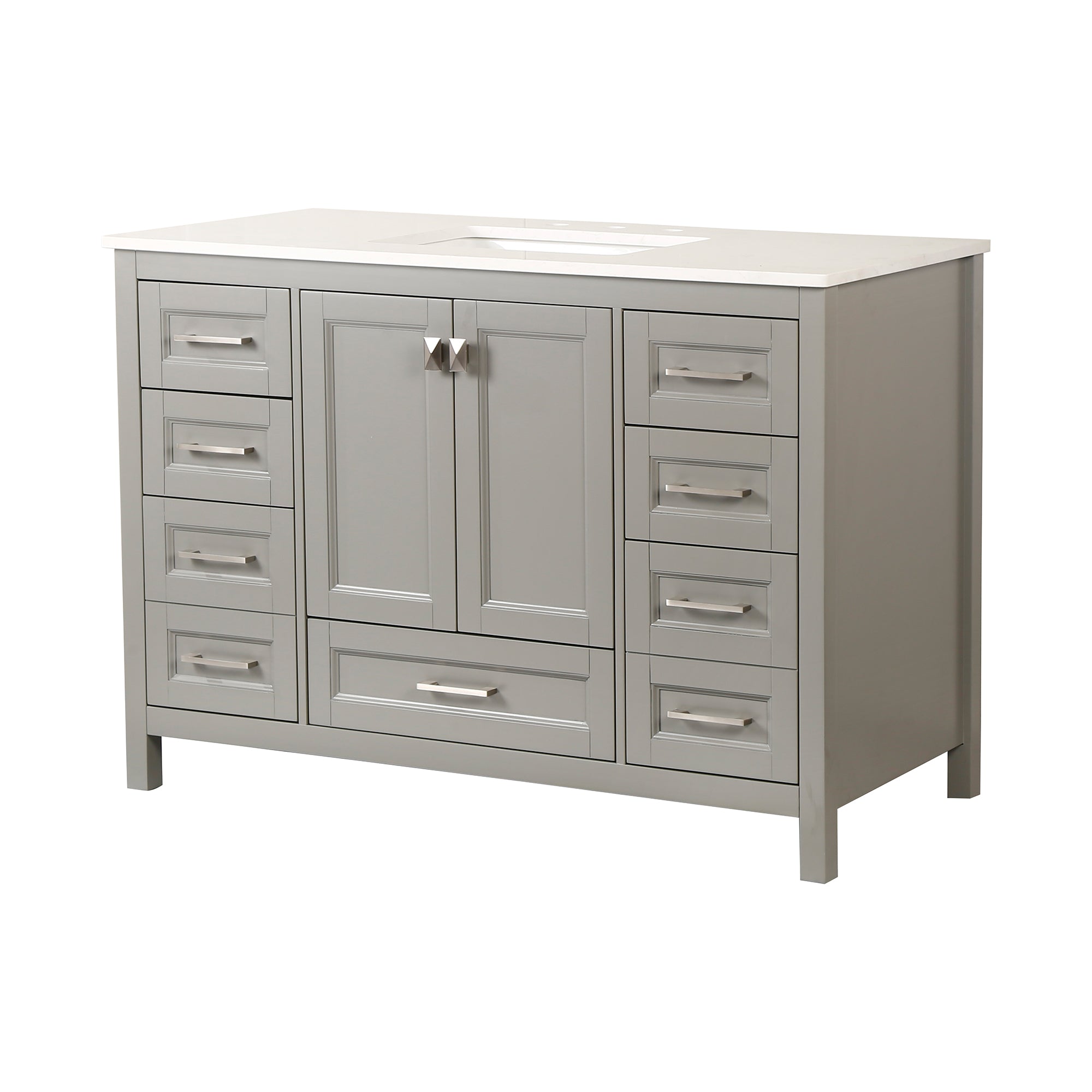 48" Free Standing Single Bathroom Vanity with Natural Marble Top RX-V03-48
