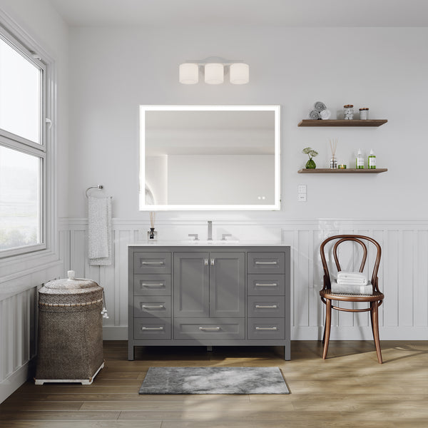 48" Free Standing Single Bathroom Vanity with Natural Marble Top RX-V03-48