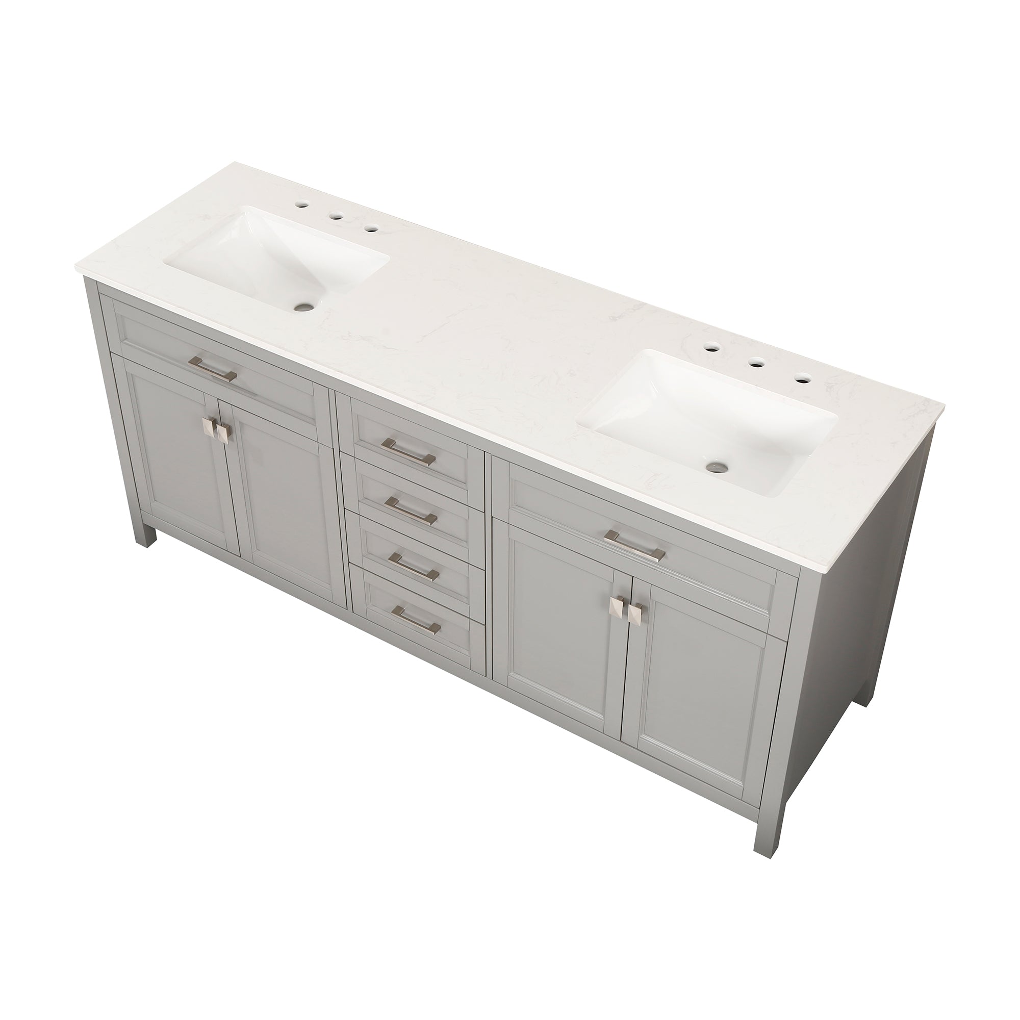 72" Free Standing Single Bathroom Vanity with Natural Marble Top RX-V03-72