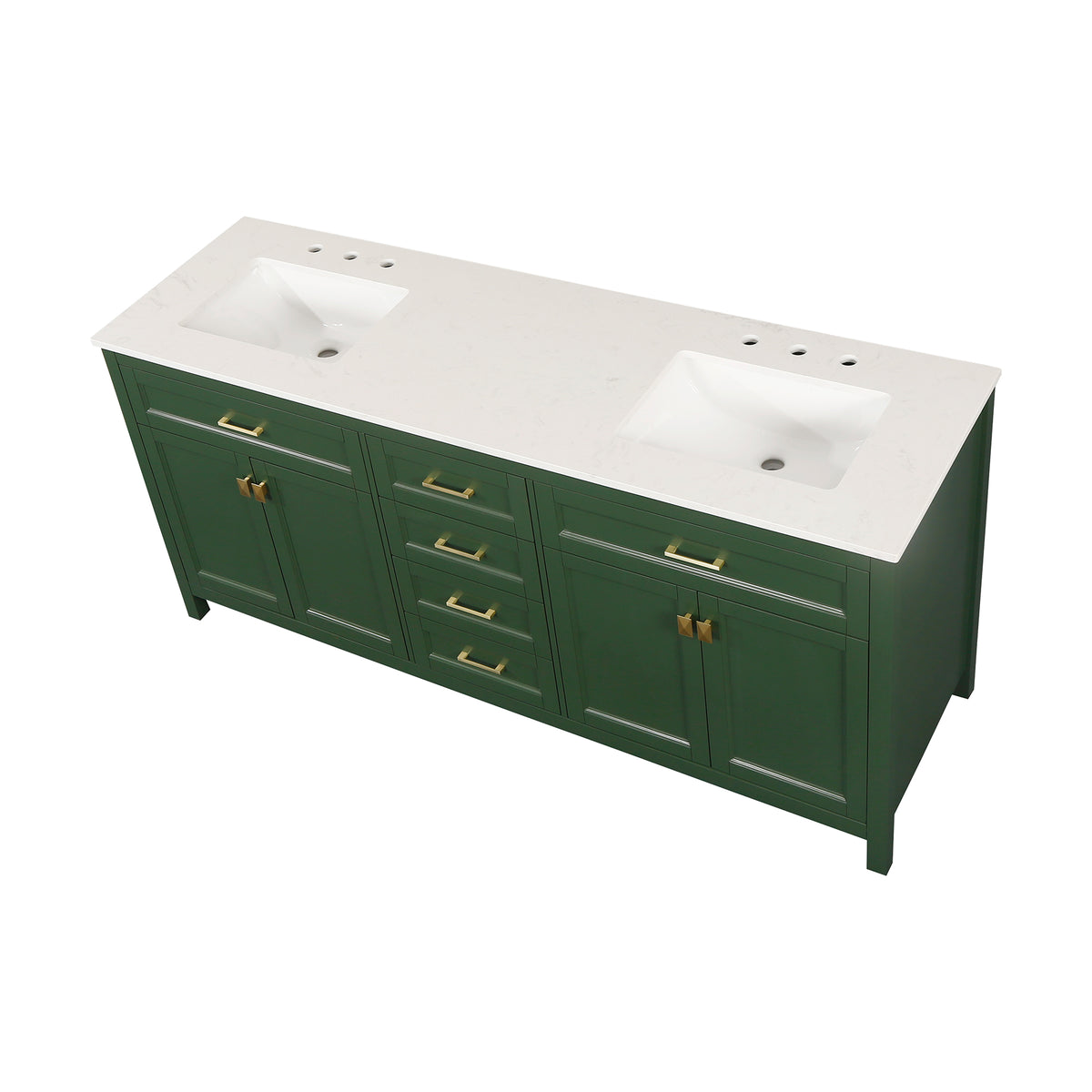 RAINLEX 72 in. Freestanding Bathroom Vanity with Natural Marble Top