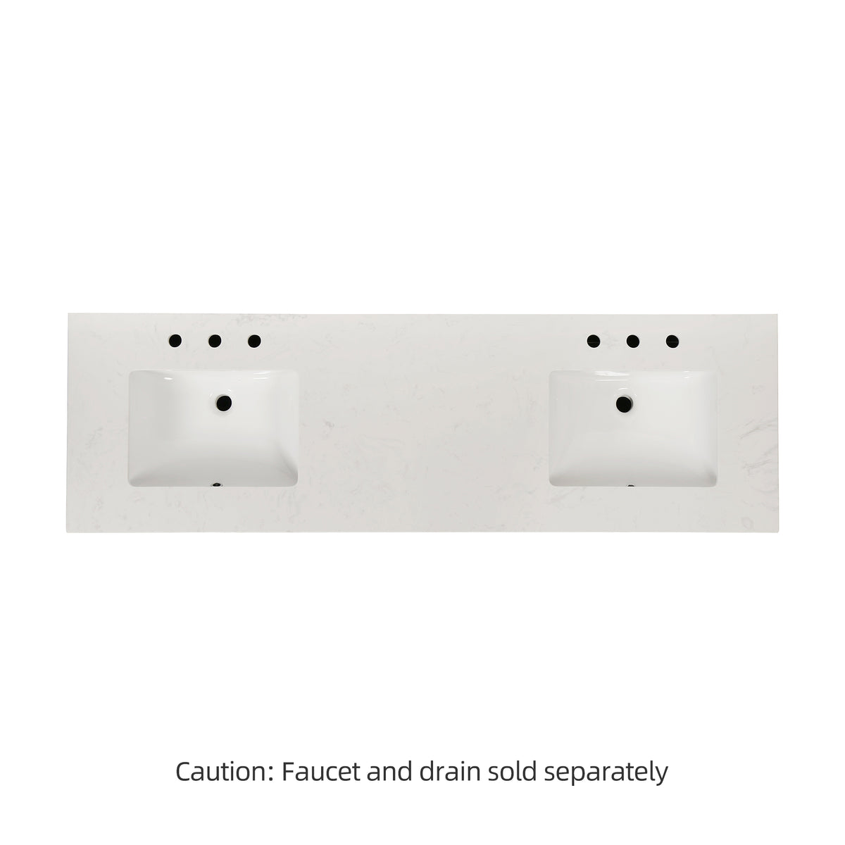 RAINLEX 72 in. Freestanding Bathroom Vanity with Natural Marble Top