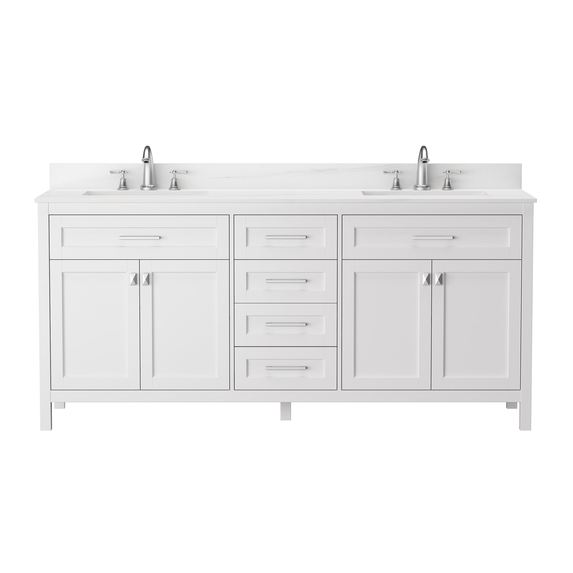 72" Free Standing Single Bathroom Vanity with Natural Marble Top RX-V03-72