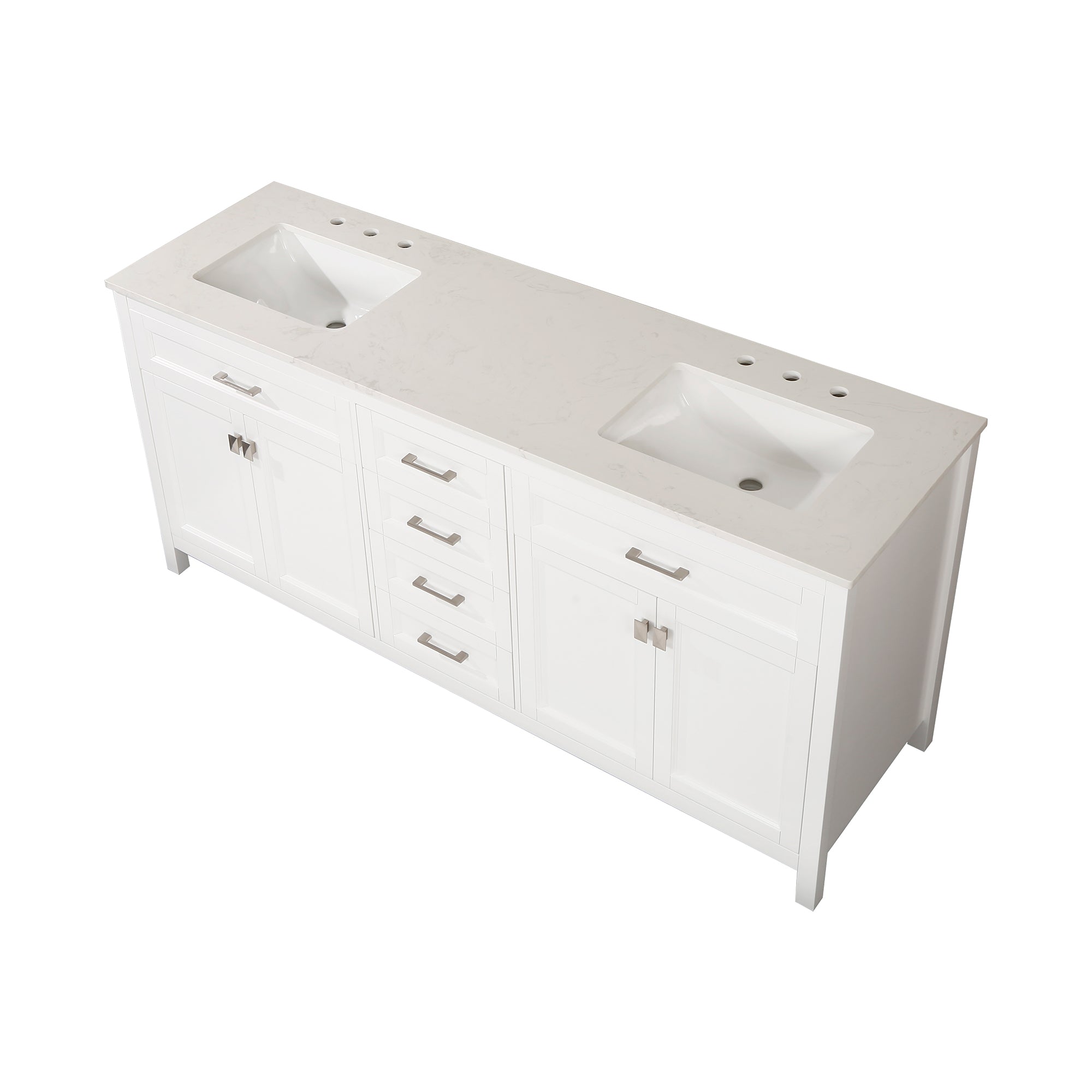 72" Free Standing Single Bathroom Vanity with Natural Marble Top RX-V03-72