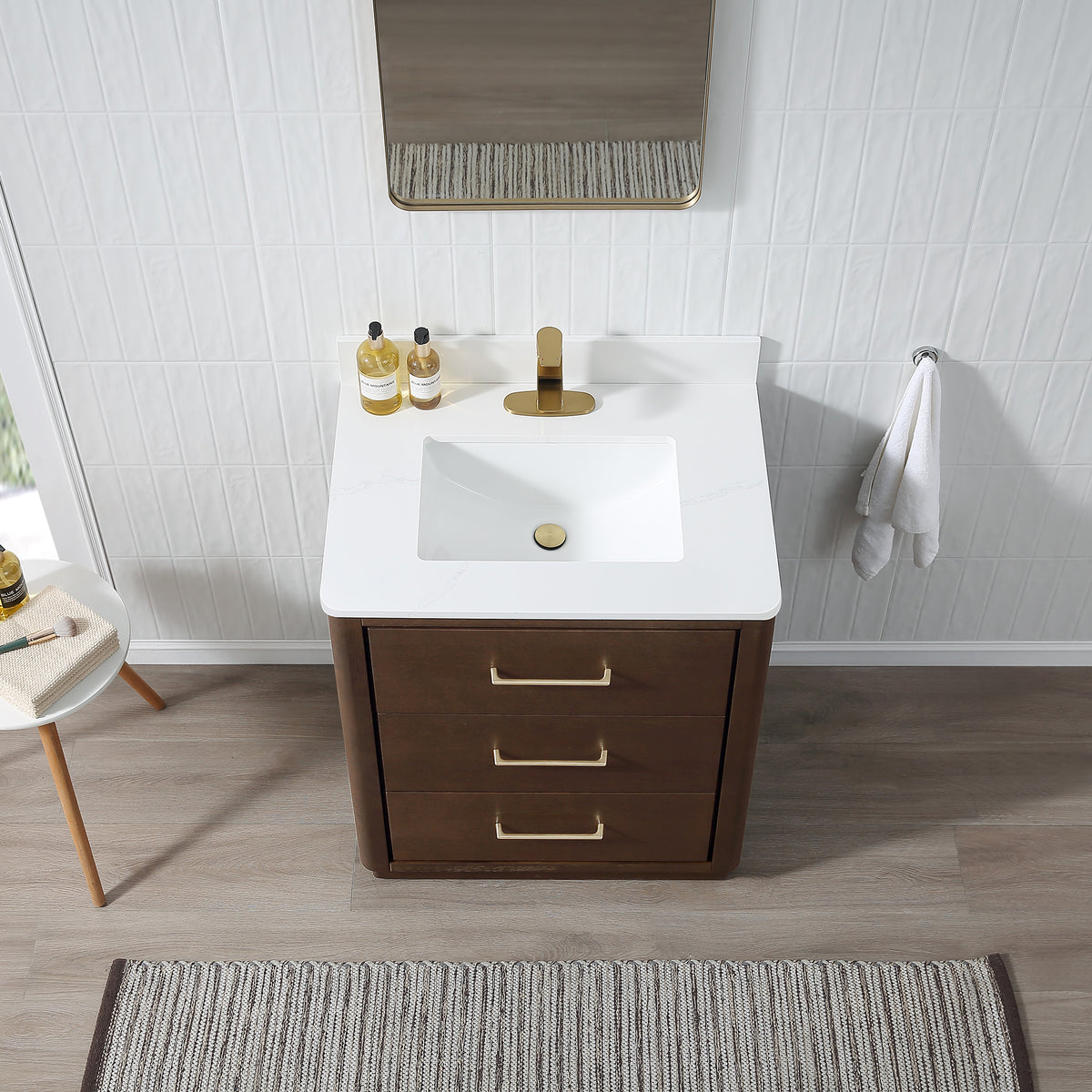 RAINLEX Freestanding Single Bathroom Vanity with Quartz Top (V04)
