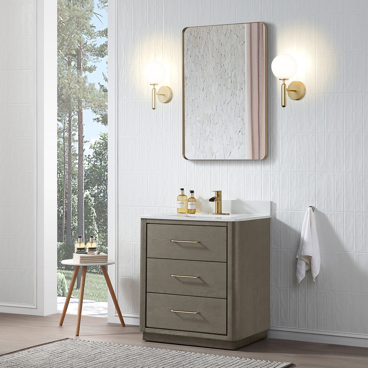 RAINLEX Freestanding Single Bathroom Vanity with Quartz Top (V04)