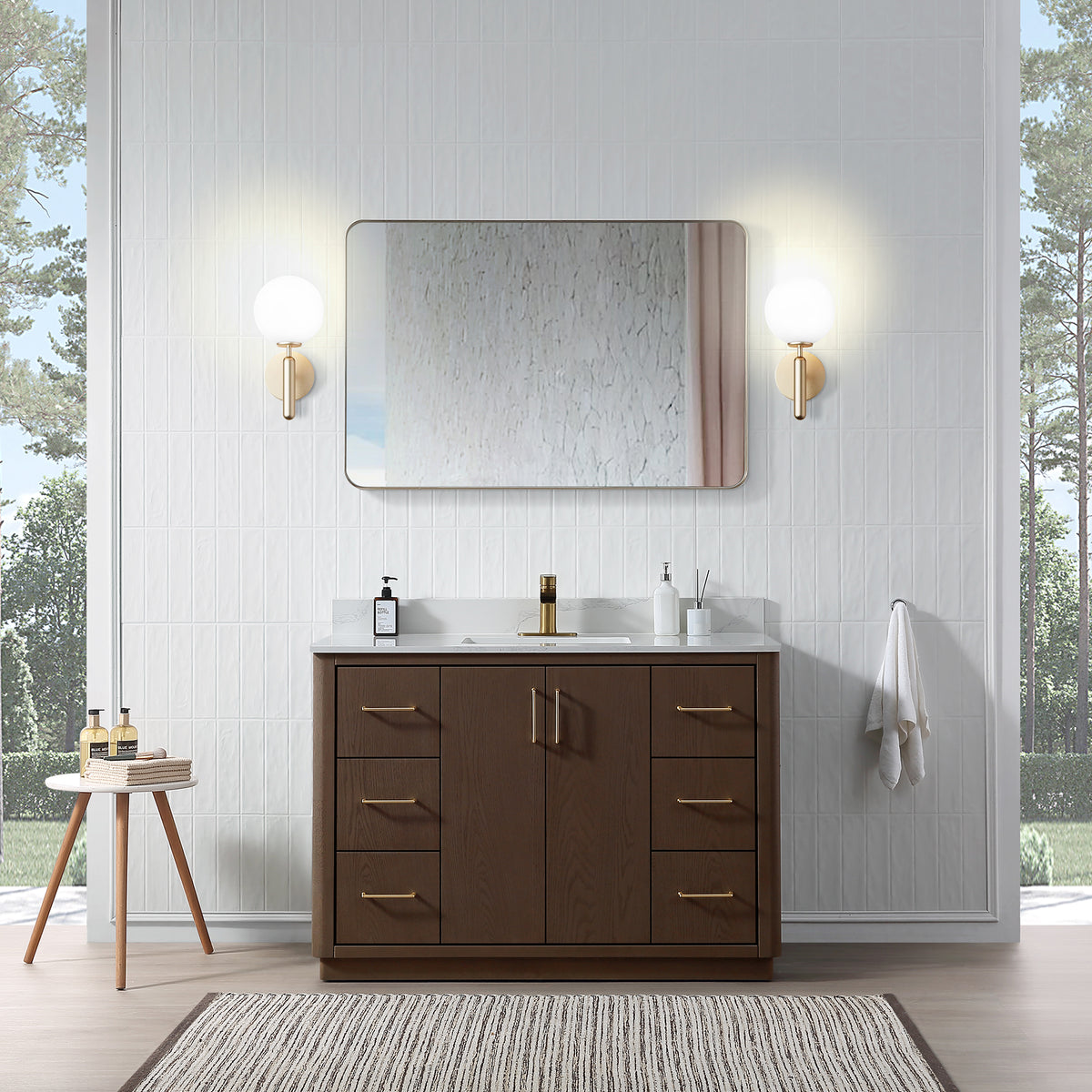 RAINLEX Freestanding Single Bathroom Vanity with Quartz Top (V04)