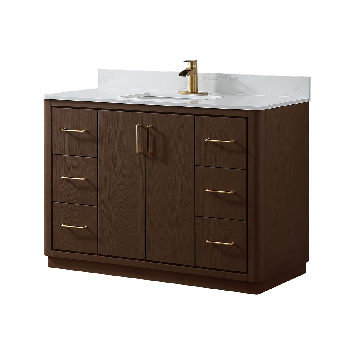 RAINLEX Freestanding Single Bathroom Vanity with Quartz Top (V04)