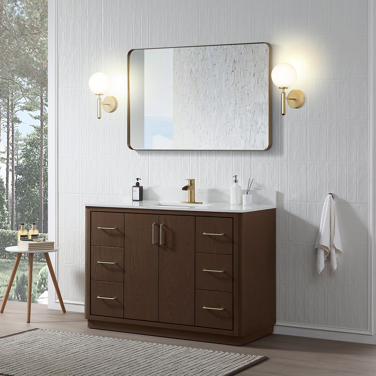 RAINLEX Freestanding Single Bathroom Vanity with Quartz Top (V04)