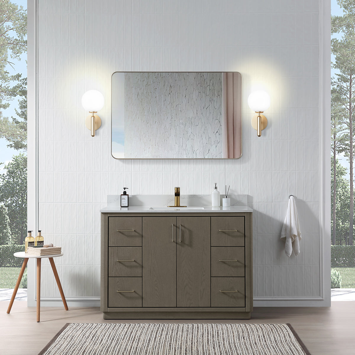 RAINLEX Freestanding Single Bathroom Vanity with Quartz Top (V04)