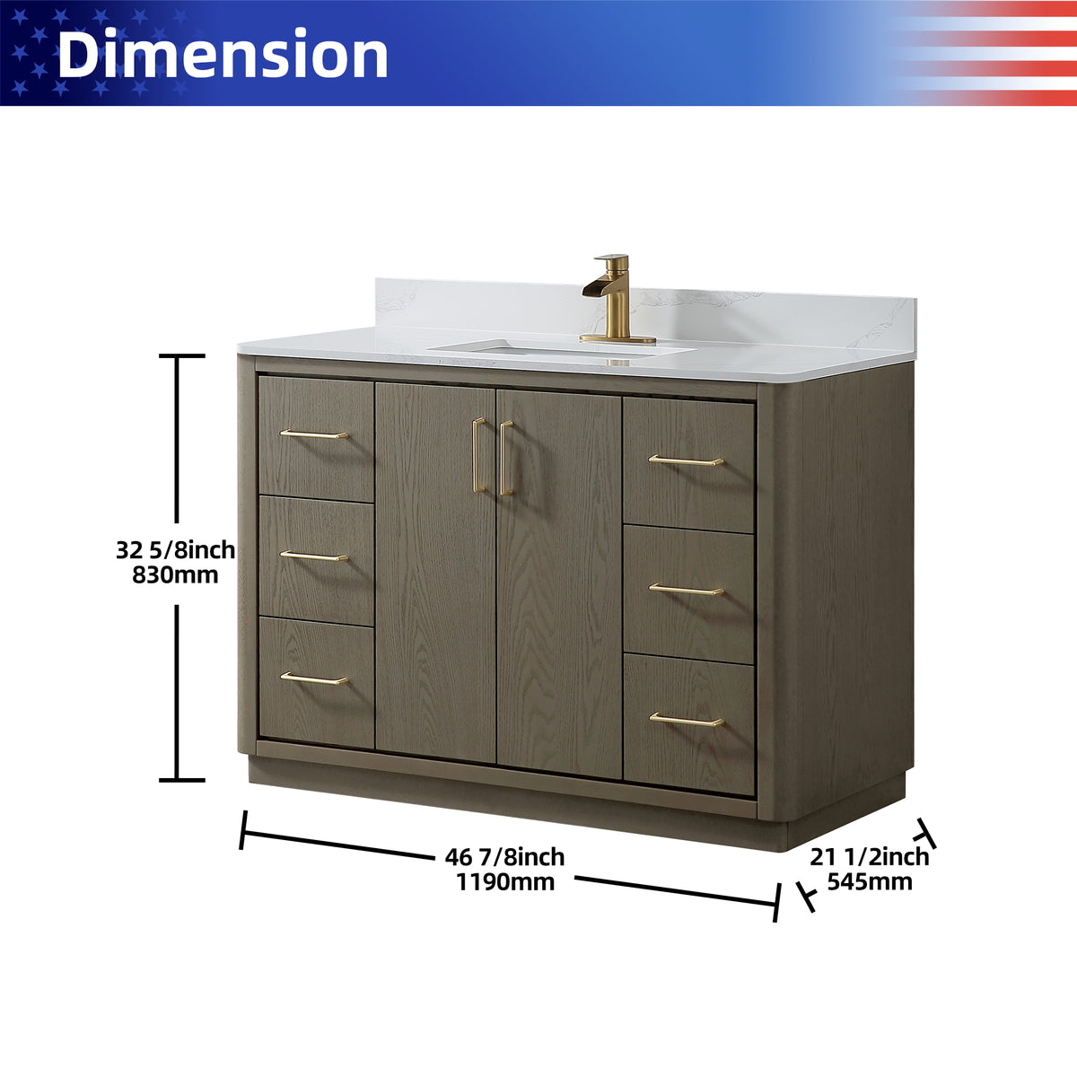RAINLEX Freestanding Single Bathroom Vanity with Quartz Top (V04)