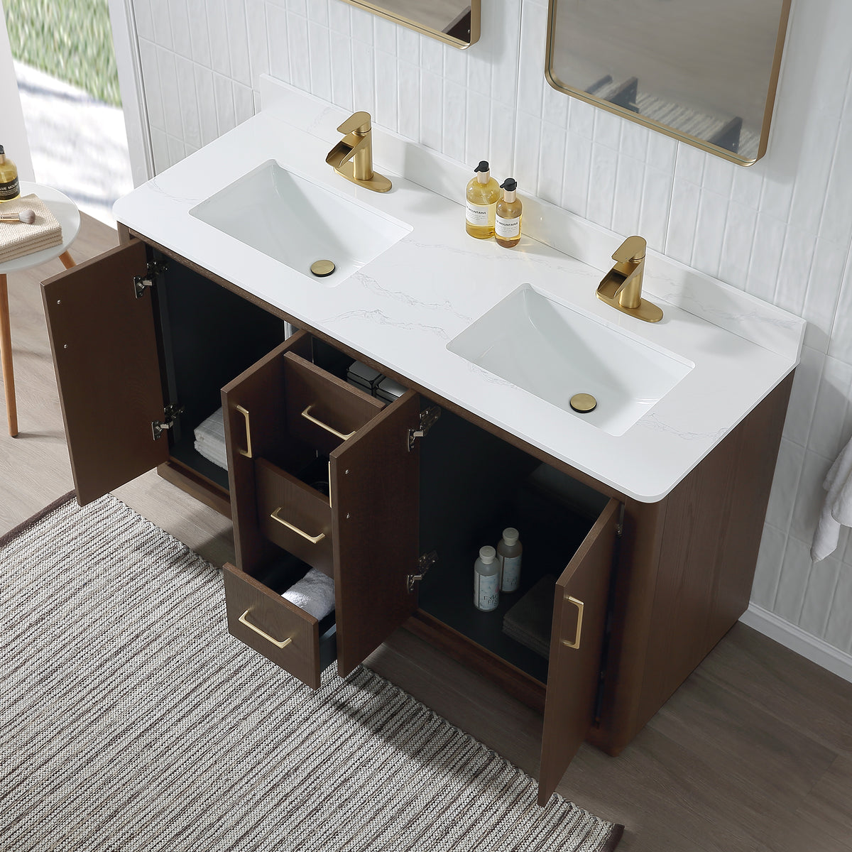 RAINLEX Freestanding Single Bathroom Vanity with Quartz Top (V04)