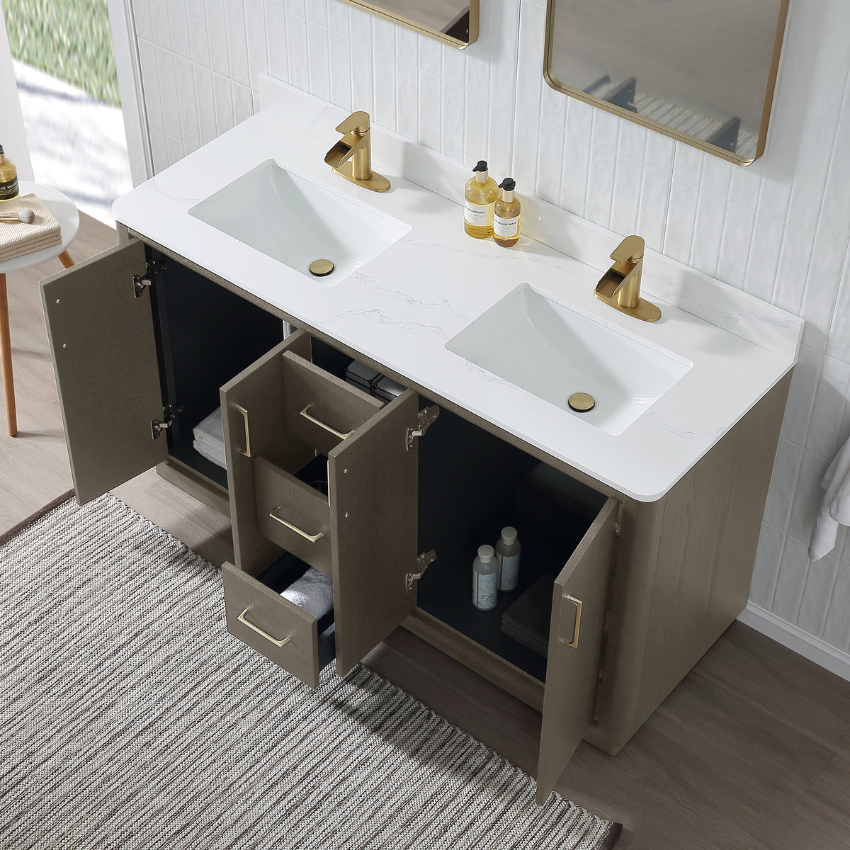 RAINLEX Freestanding Single Bathroom Vanity with Quartz Top (V04)