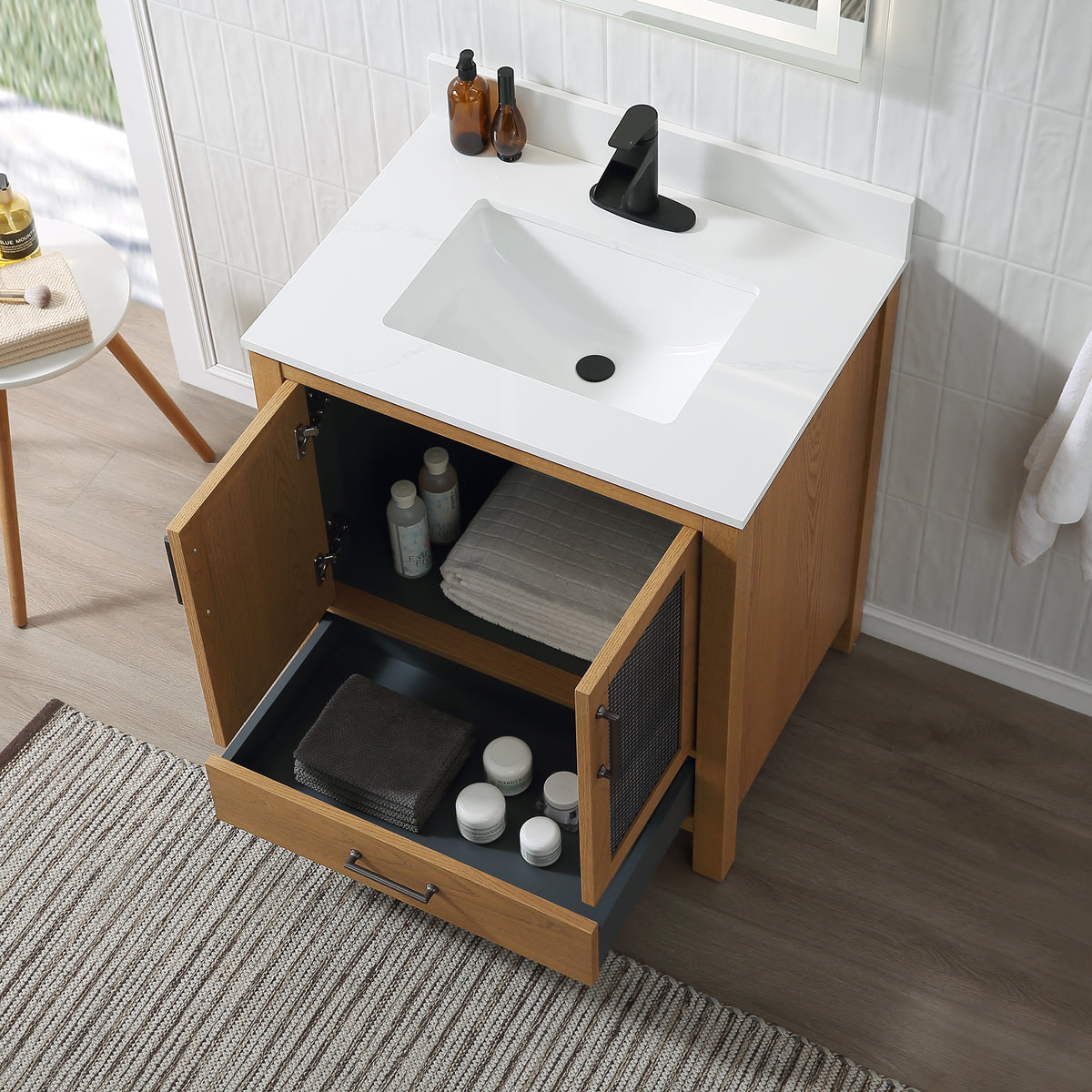 RAINLEX Freestanding Single Bathroom Vanity with Quartz Top