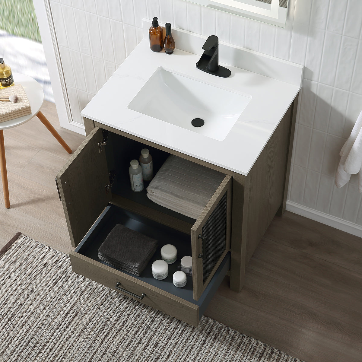 RAINLEX Freestanding Single Bathroom Vanity with Quartz Top