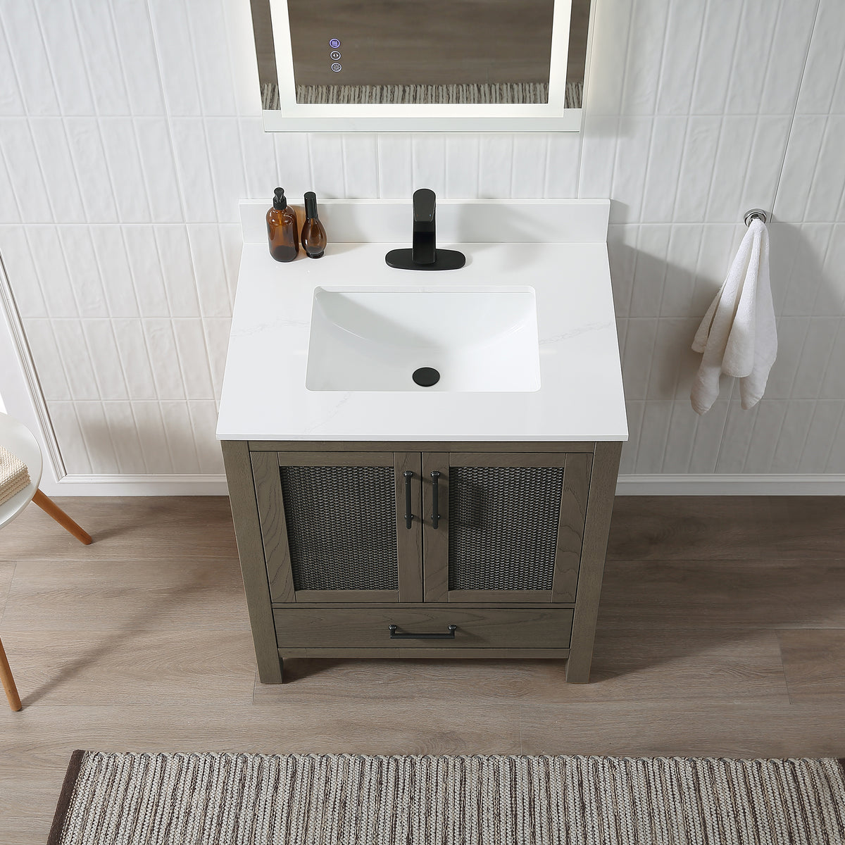 RAINLEX Freestanding Single Bathroom Vanity with Quartz Top