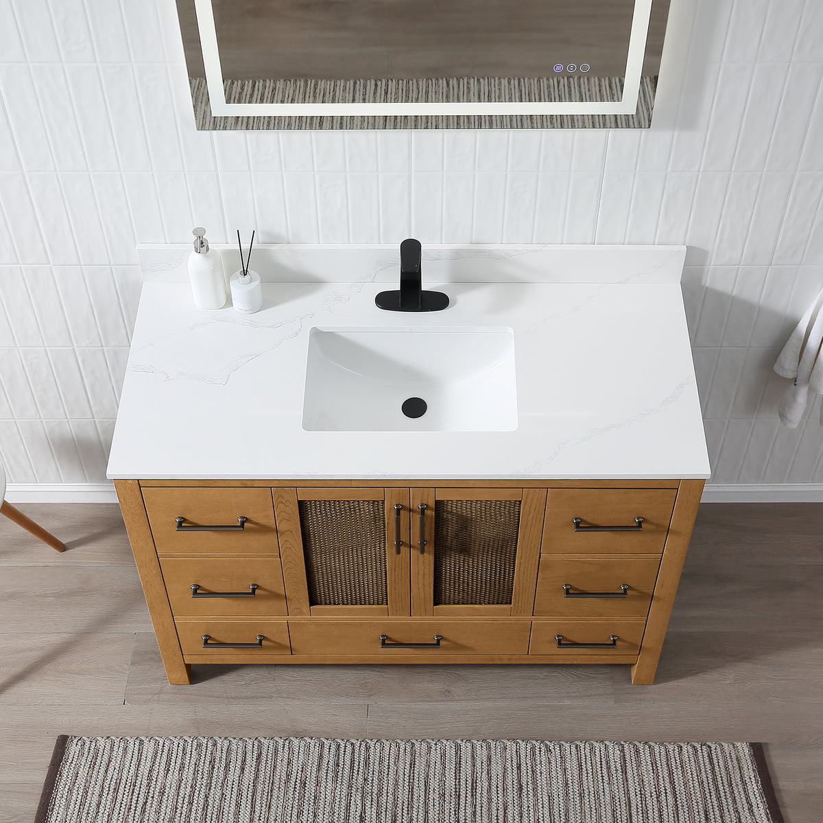 RAINLEX Freestanding Single Bathroom Vanity with Quartz Top