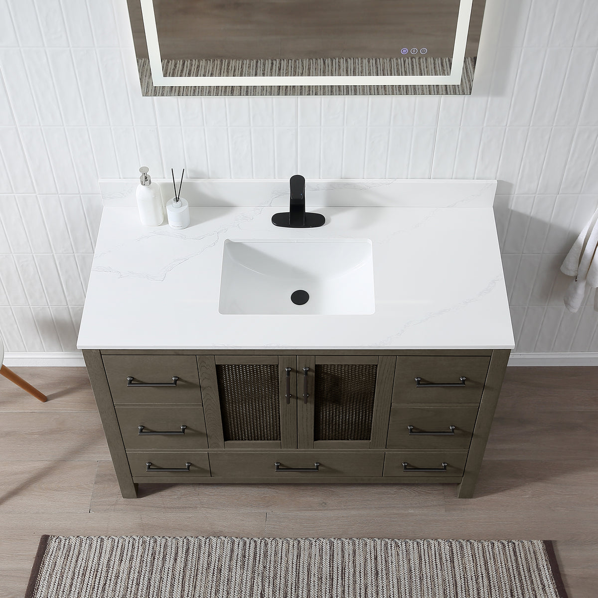 RAINLEX Freestanding Single Bathroom Vanity with Quartz Top