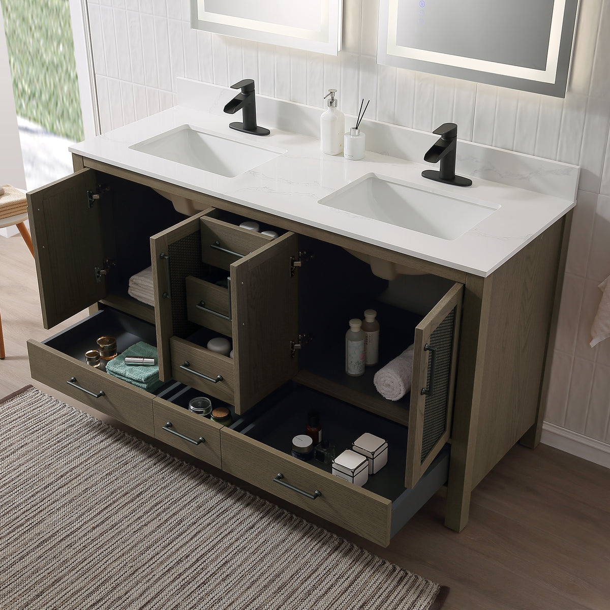RAINLEX Freestanding Single Bathroom Vanity with Quartz Top