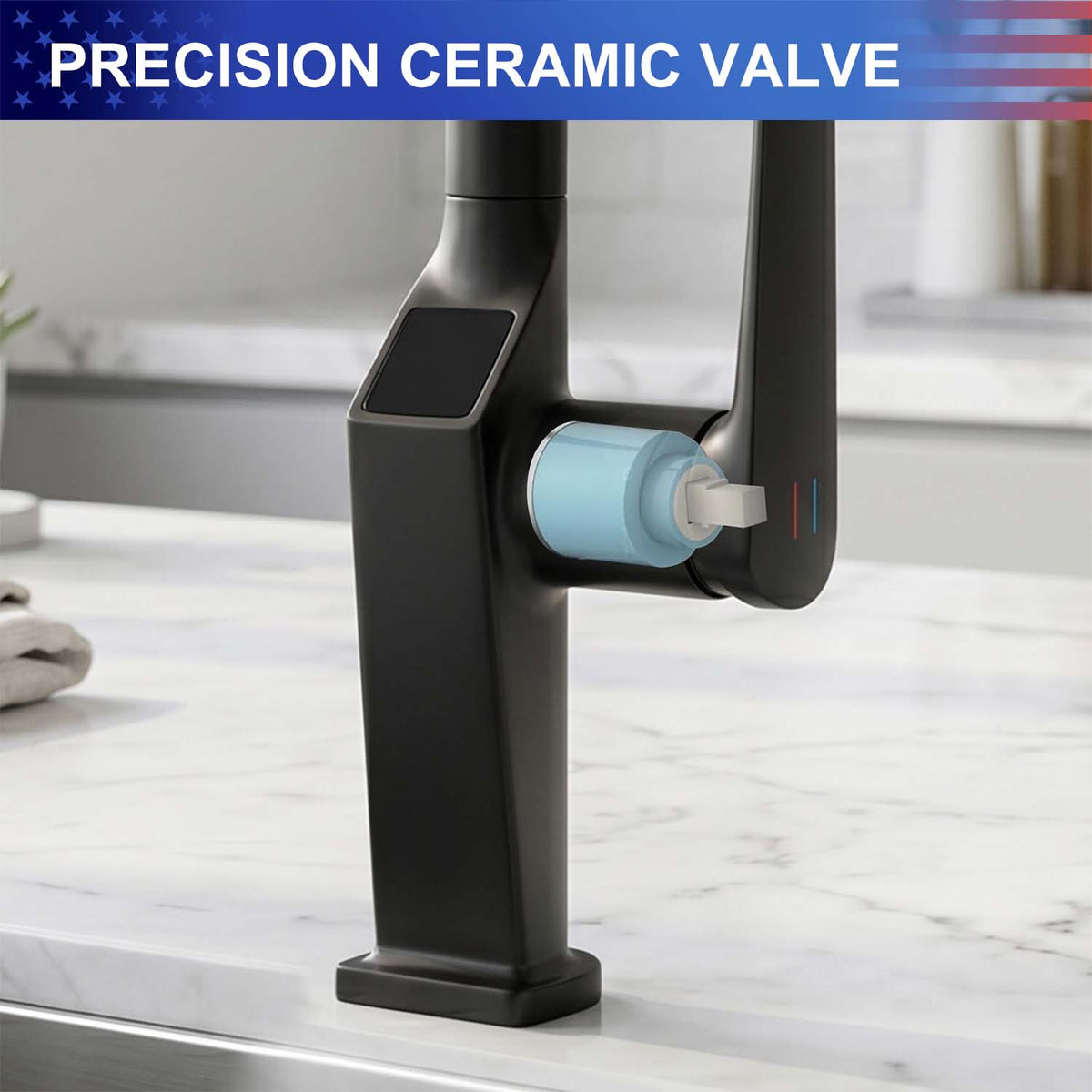 Touchless Kitchen Faucet with LED Temperature Display, Motion Sensor, 3-Function Pull-Out Sprayer and 360° Swivel Spout