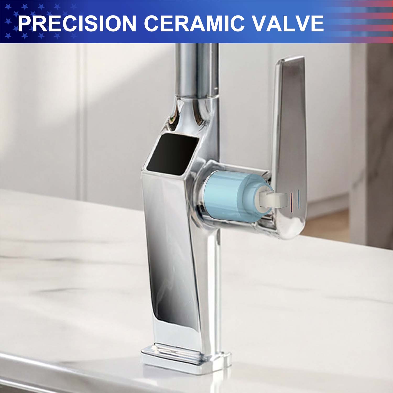 Touchless Kitchen Faucet with LED Temperature Display, Motion Sensor, 3-Function Pull-Out Sprayer and 360° Swivel Spout