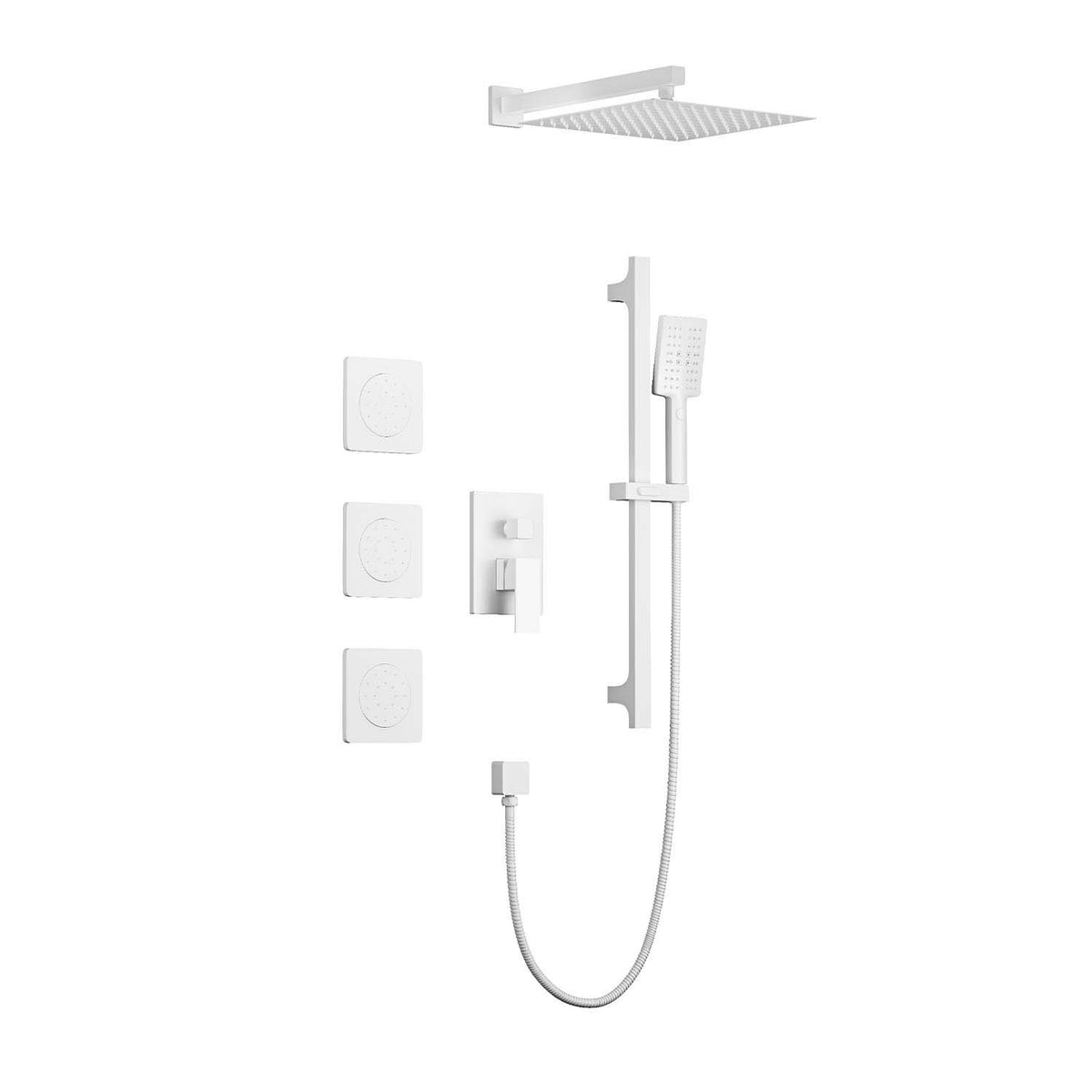 RAINLEX Wall-Mounted Rain Shower System with SUS304 Shower Head, Hand Shower, Slide Bar