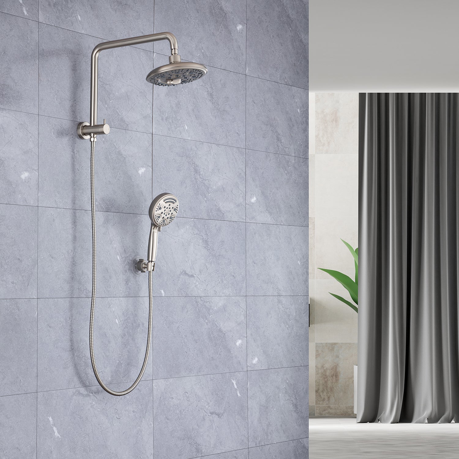 Shower System with Rain Shower Head and Handheld Shower (S2003)
