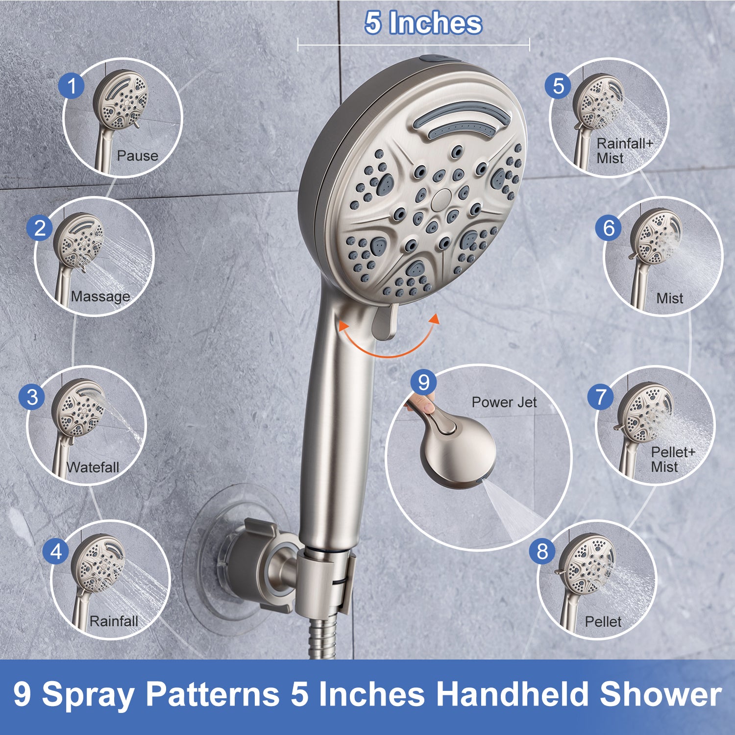 Shower System with Rain Shower Head and Handheld Shower (S2003)